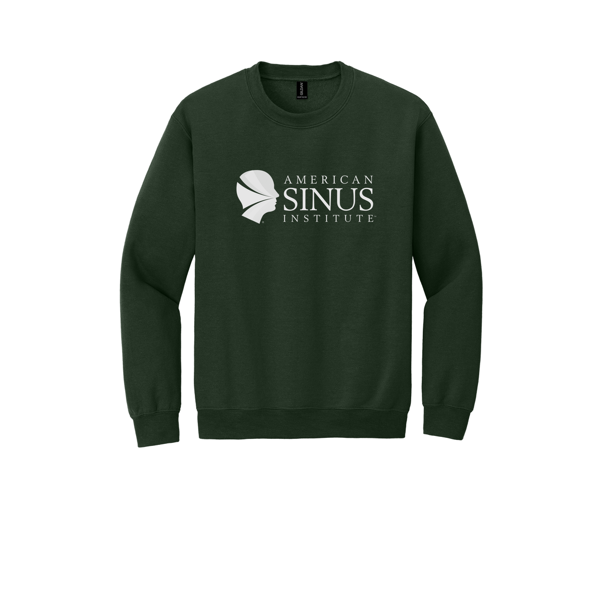 americansinus-clinic-comfort-crewneck-dtf-front-18000-forestgreen-flat-front
