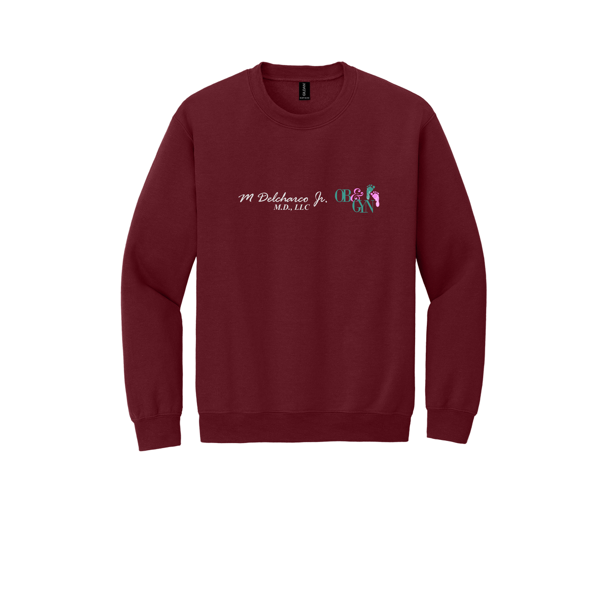 delcharco-clinic-comfort-crewneck-dtf-front-18000-garnet-flat-front