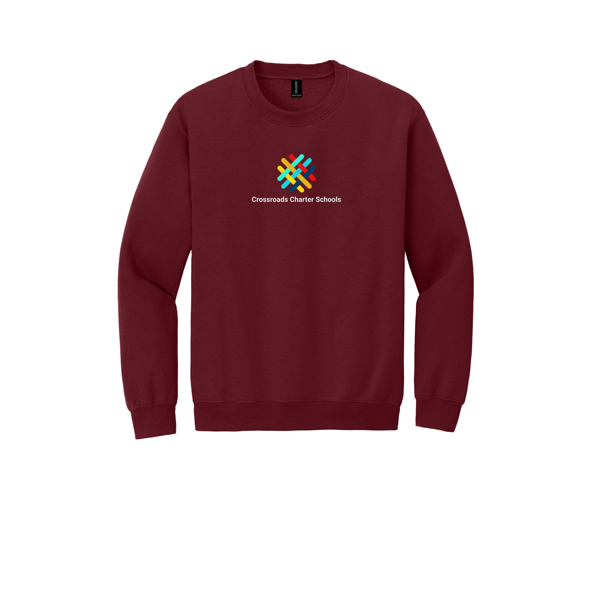crossroadsschoolskc-comfort-crewneck-dtf-front-18000-garnet-flat-front