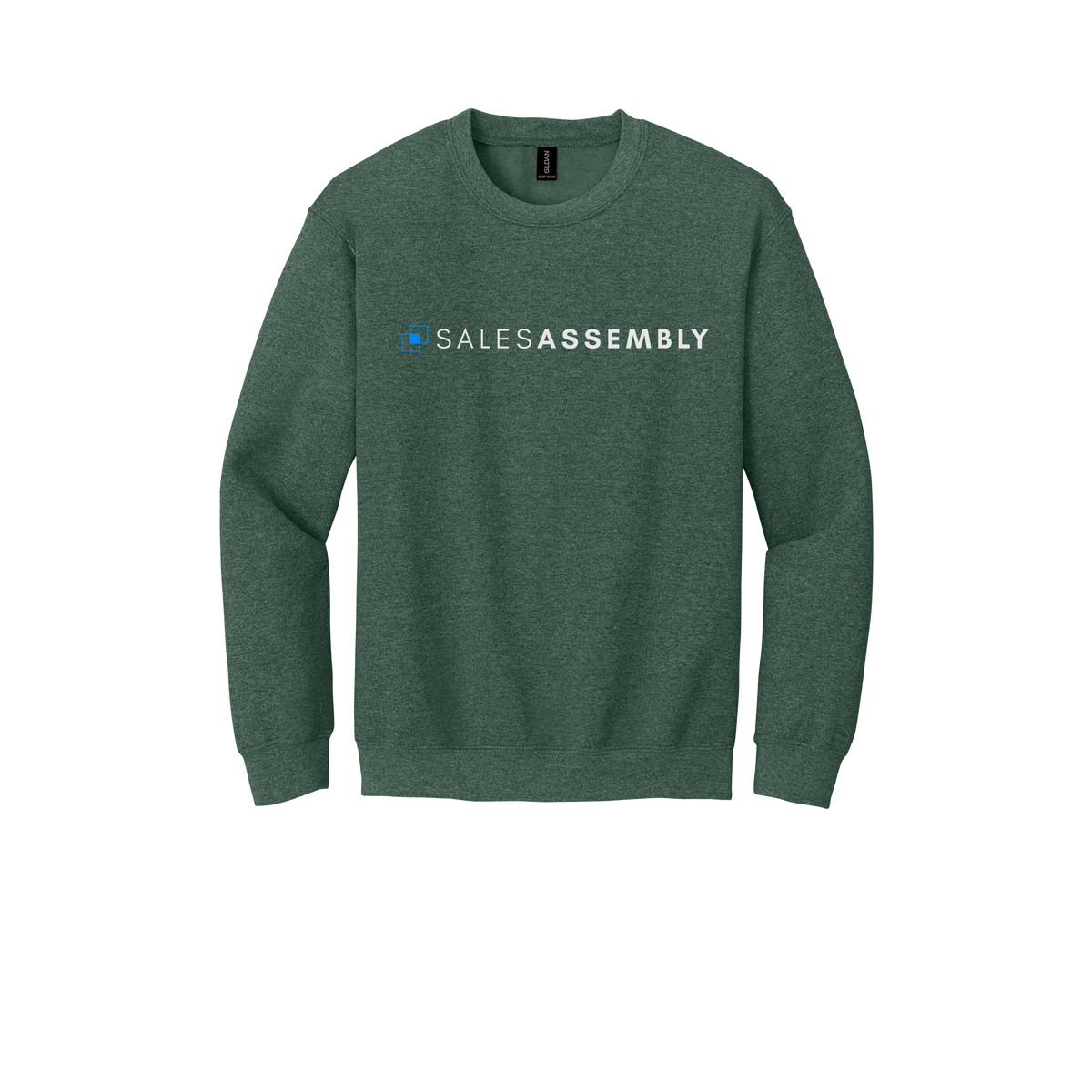 salesassembly-comfort-crewneck-dtf-front-18000-heathersportdarkgreen-flat-front