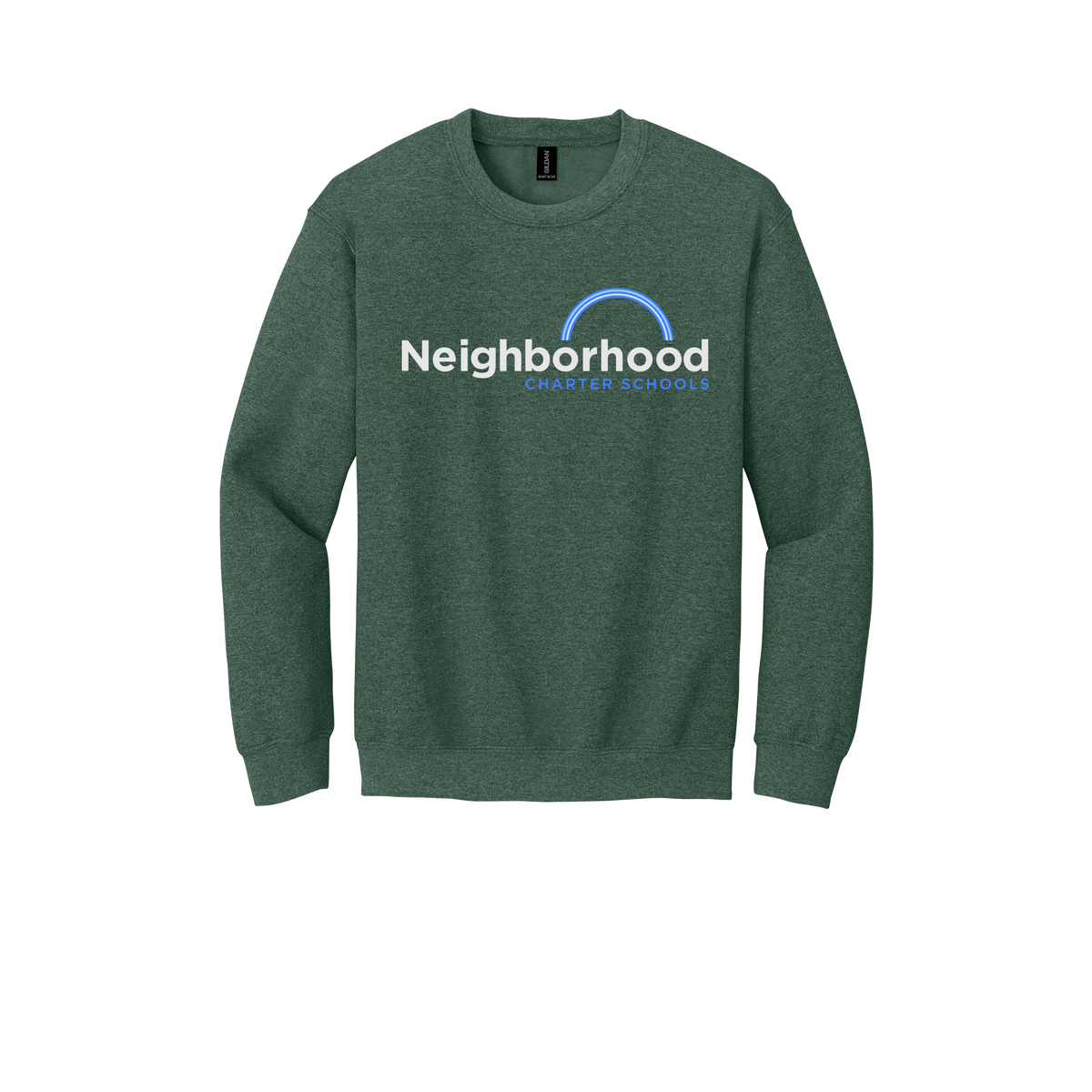 ncschools-comfort-crewneck-dtf-front-18000-heathersportdarkgreen-flat-front
