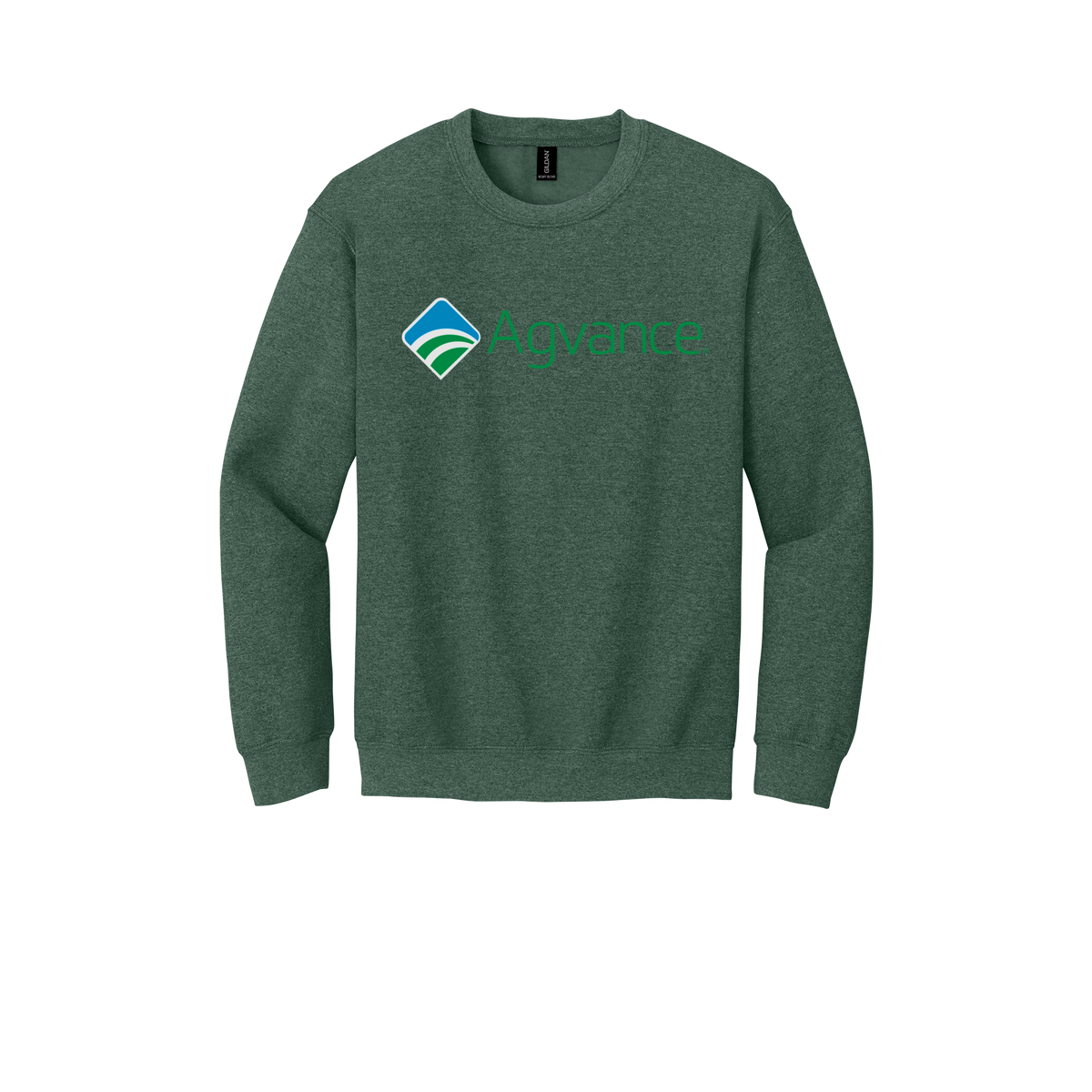 agvance-comfort-crewneck-dtf-front-18000-heathersportdarkgreen-flat-front