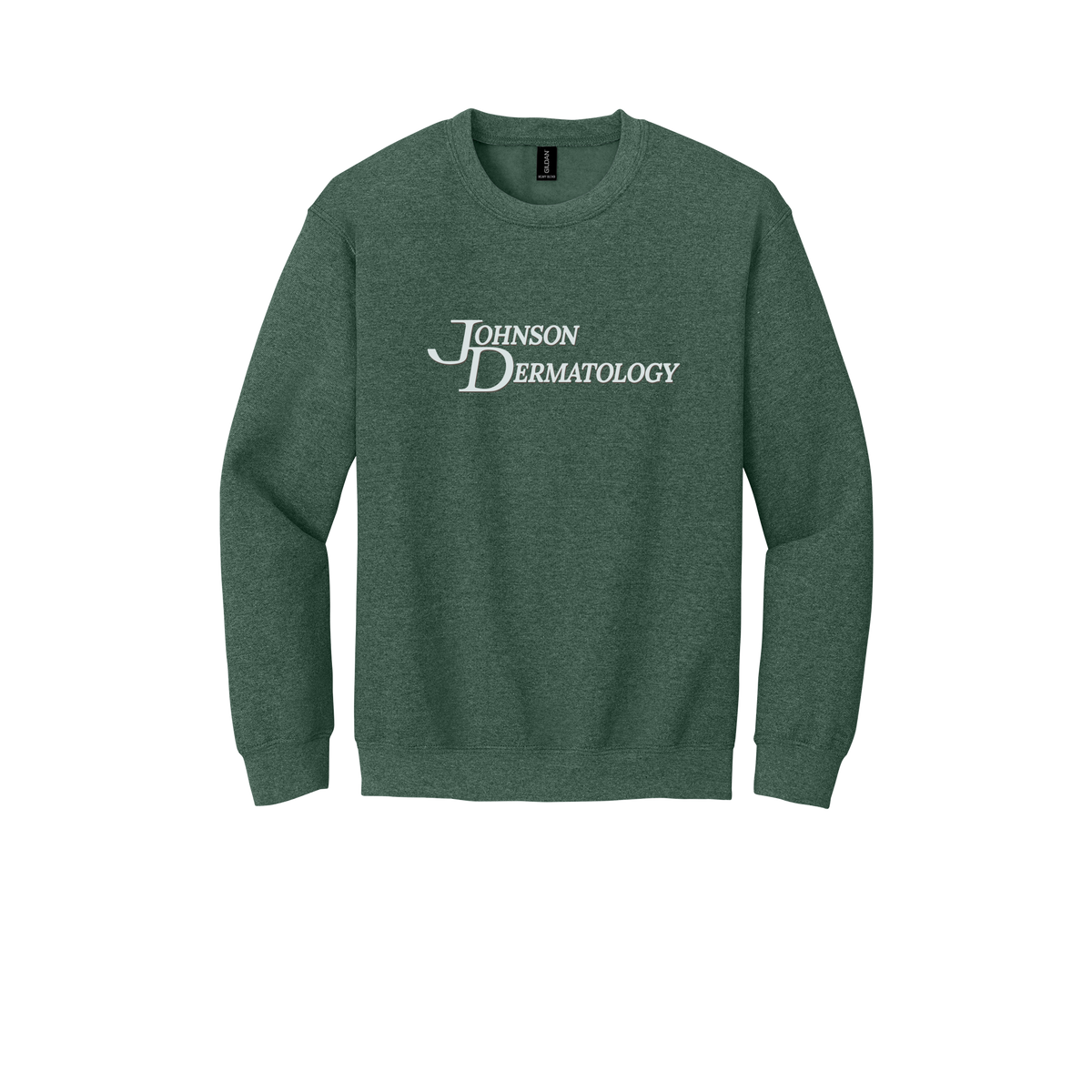 johnsondermatology-clinic-comfort-crewneck-dtf-front-18000-heathersportdarkgreen-flat-front