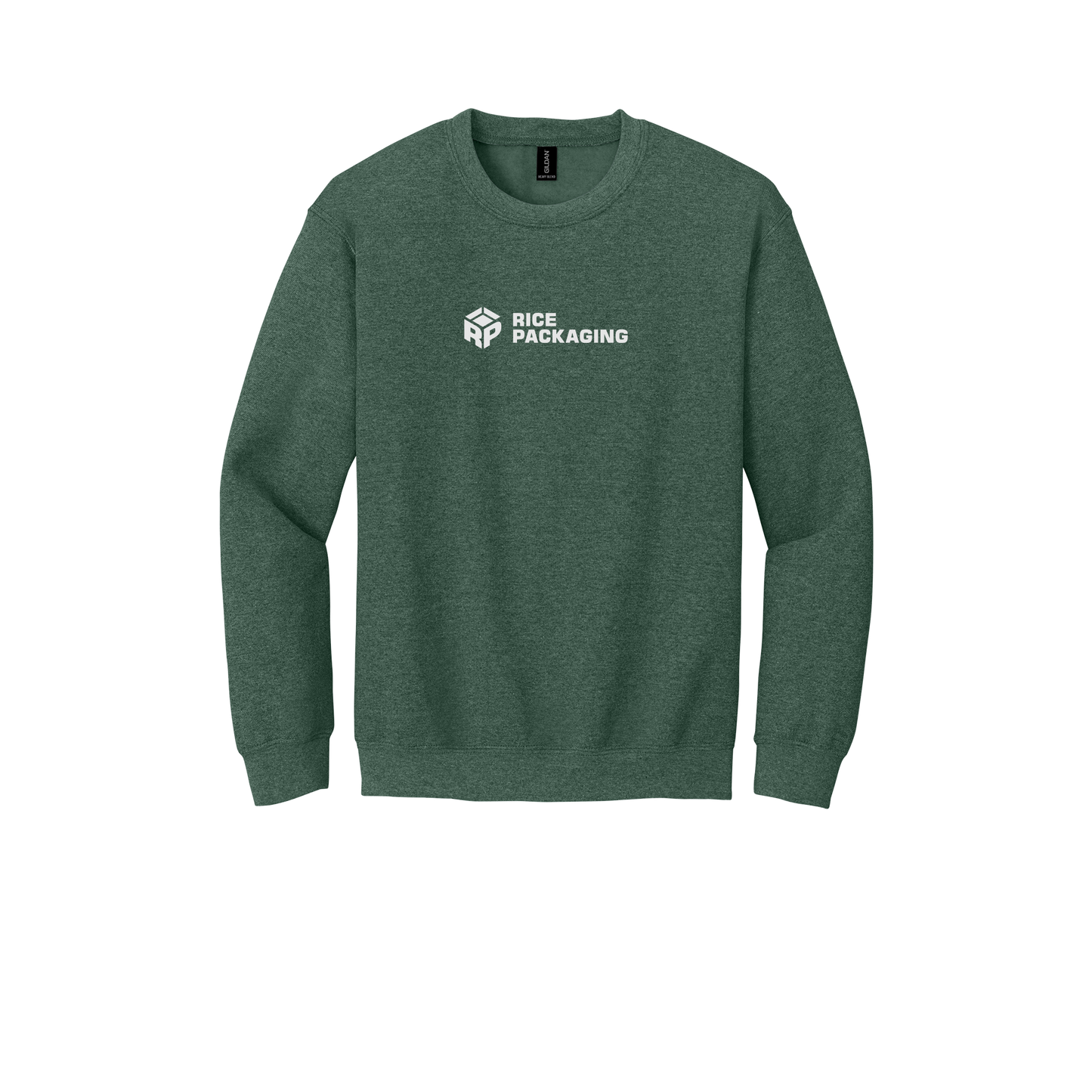 ricepackaging-comfort-crewneck-dtf-front-18000-heathersportdarkgreen-flat-front