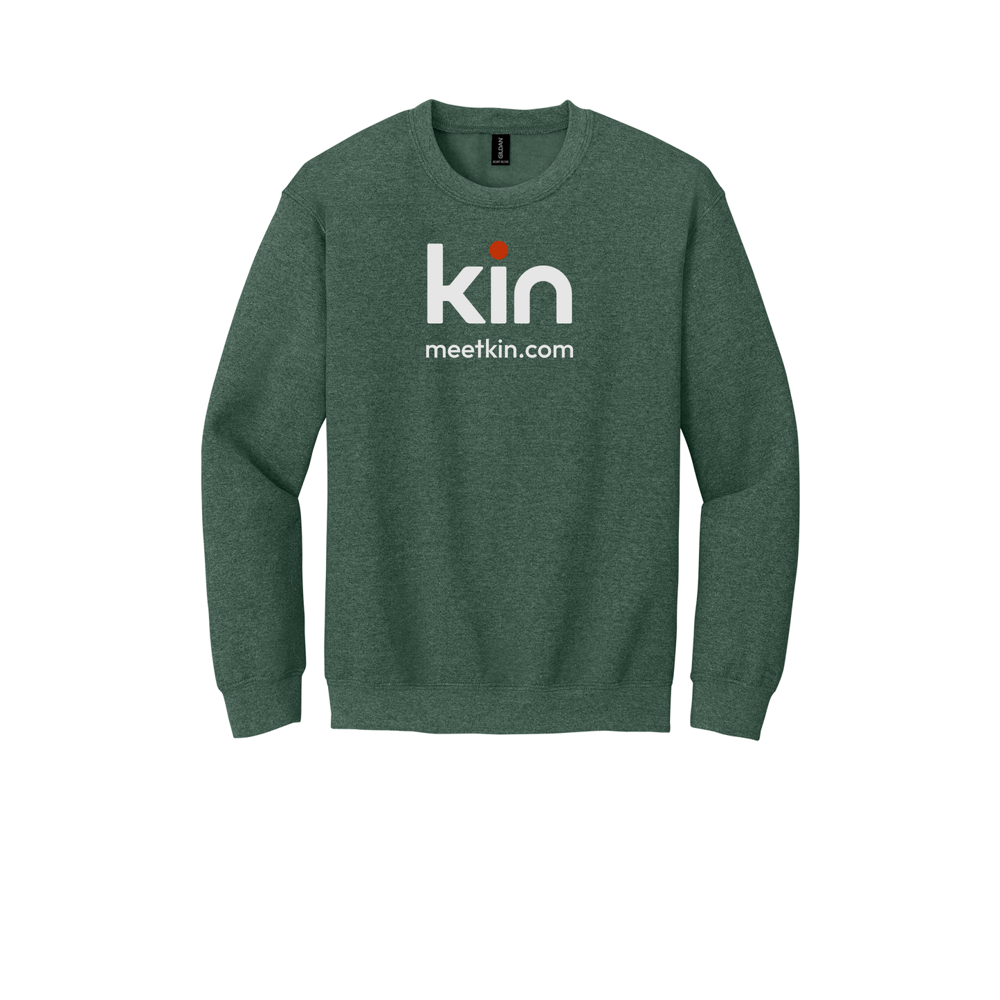 kin-comfort-crewneck-dtf-front-18000-heathersportdarkgreen-flat-front