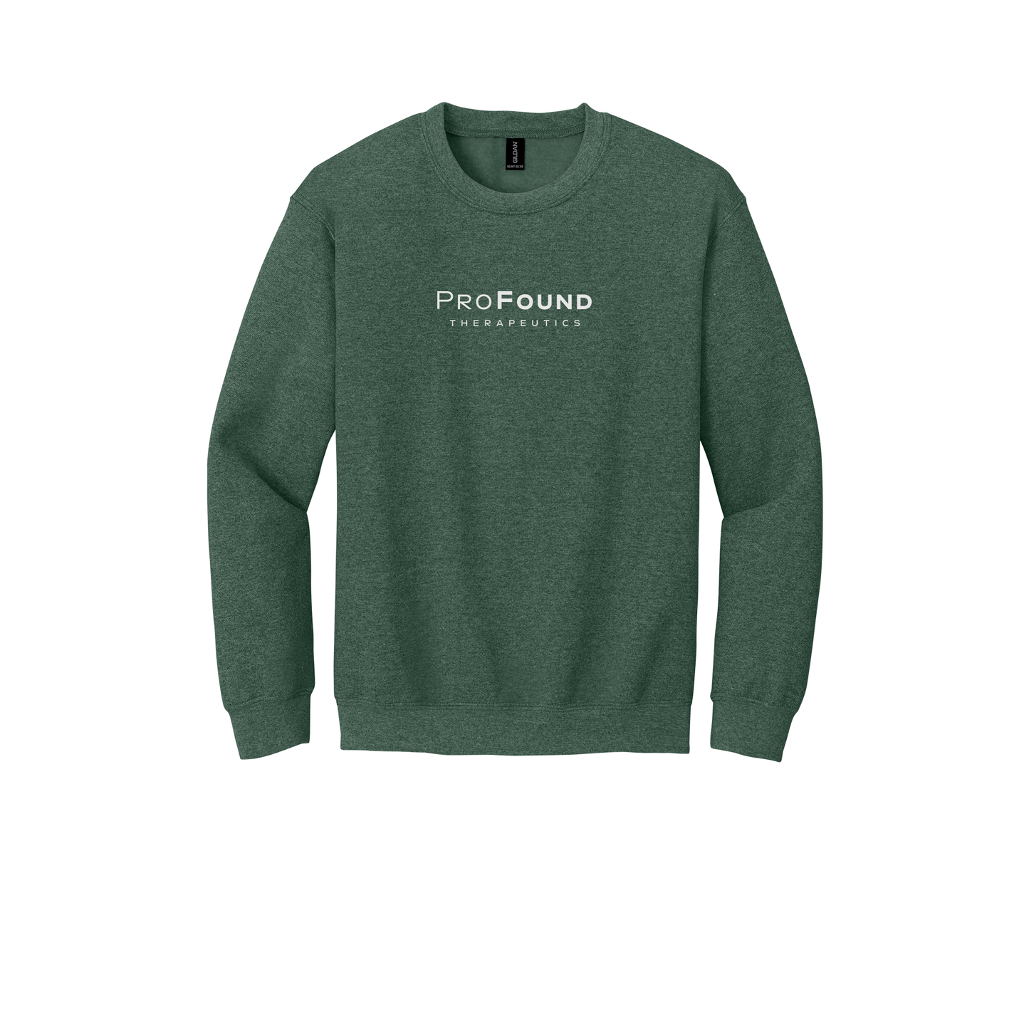 profoundtx-comfort-crewneck-dtf-front-18000-heathersportdarkgreen-flat-front