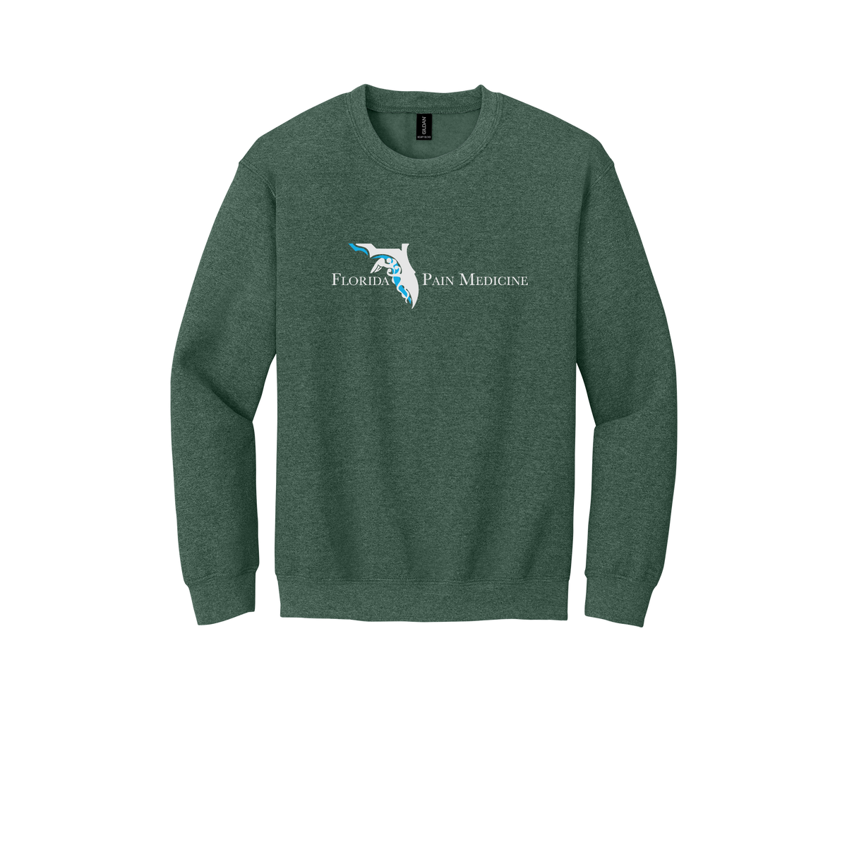 floridapainmedicine-clinic-comfort-crewneck-dtf-front-18000-heathersportdarkgreen-flat-front