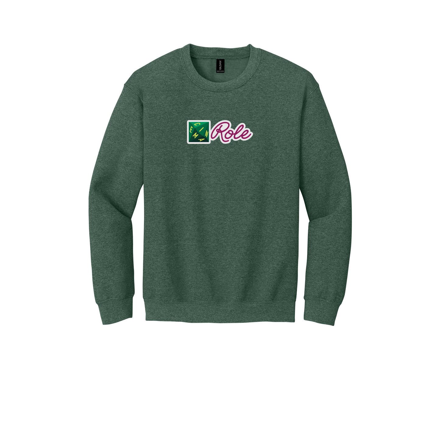 cinemarole-comfort-crewneck-dtf-front-18000-heathersportdarkgreen-flat-front
