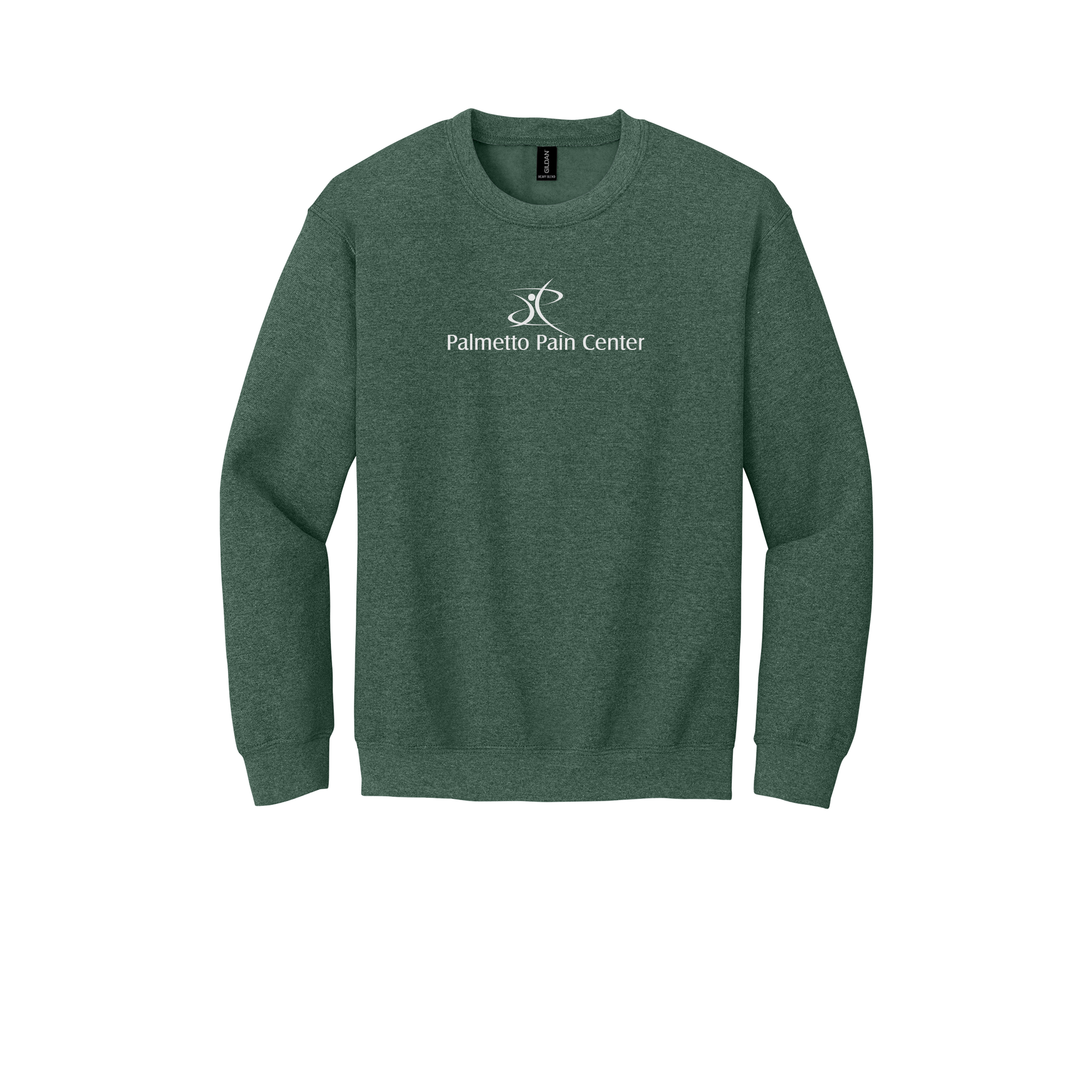 palmetto-pain-center-clinic-comfort-crewneck-dtf-front-18000-heathersportdarkgreen-flat-front