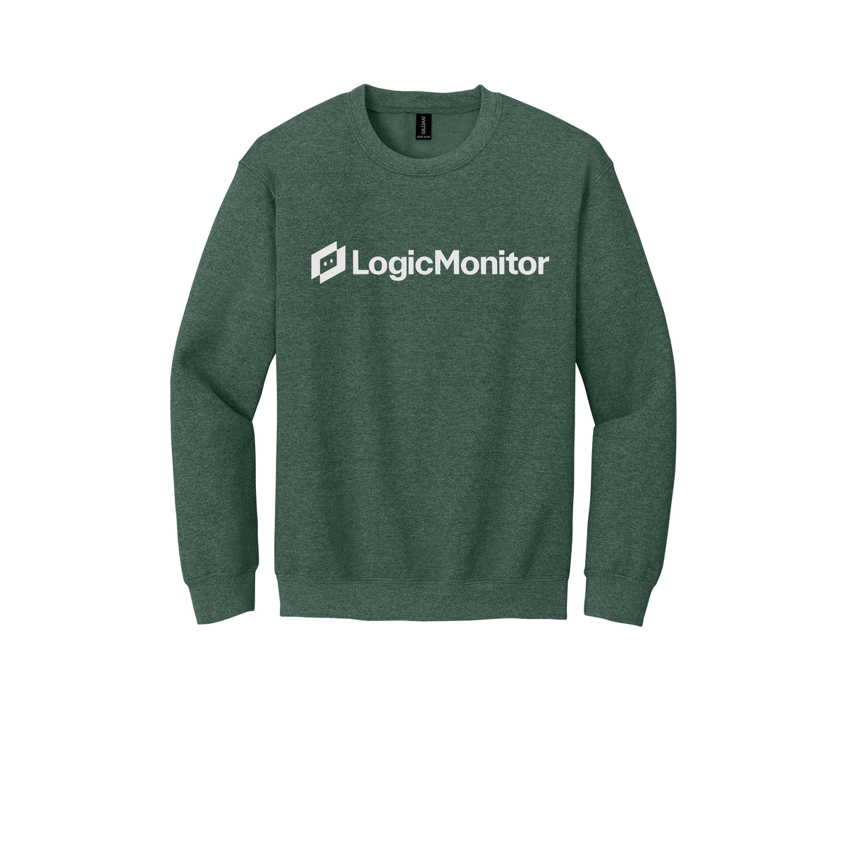 logicmonitor-comfort-crewneck-dtf-front-18000-heathersportdarkgreen-flat-front