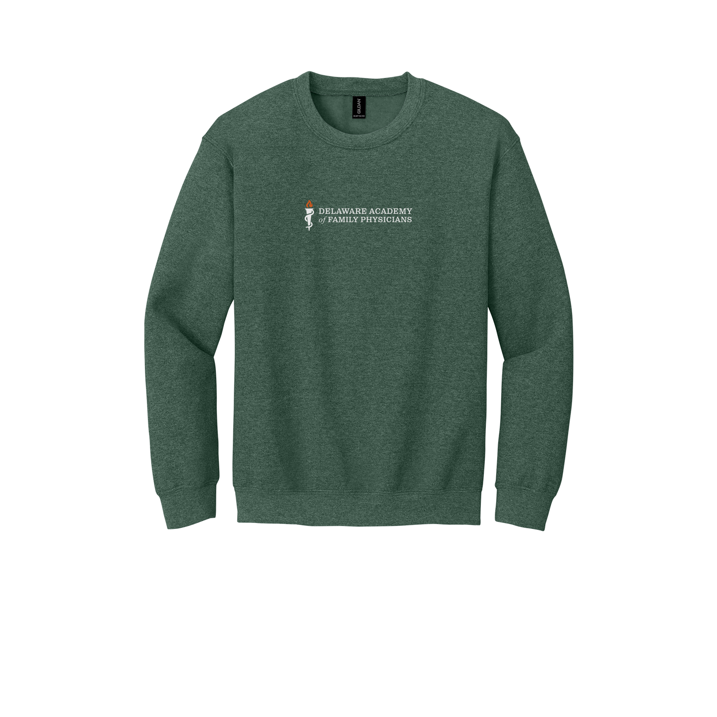 delfamdoc-clinic-comfort-crewneck-dtf-front-18000-heathersportdarkgreen-flat-front