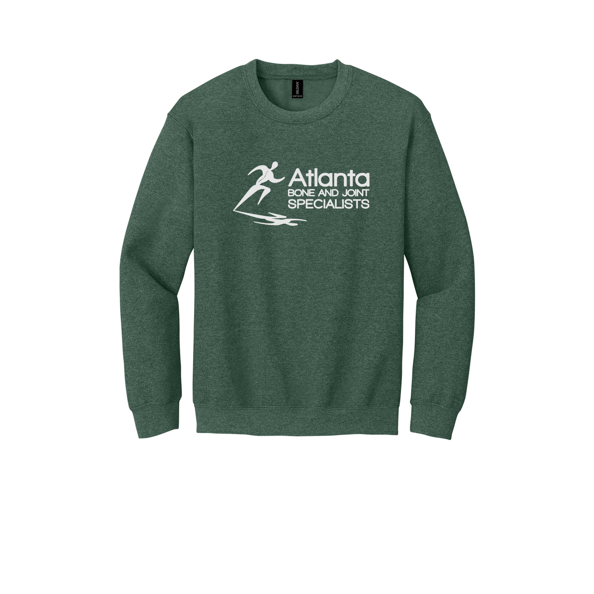 atlantaboneandjoint-clinic-comfort-crewneck-dtf-front-18000-heathersportdarkgreen-flat-front