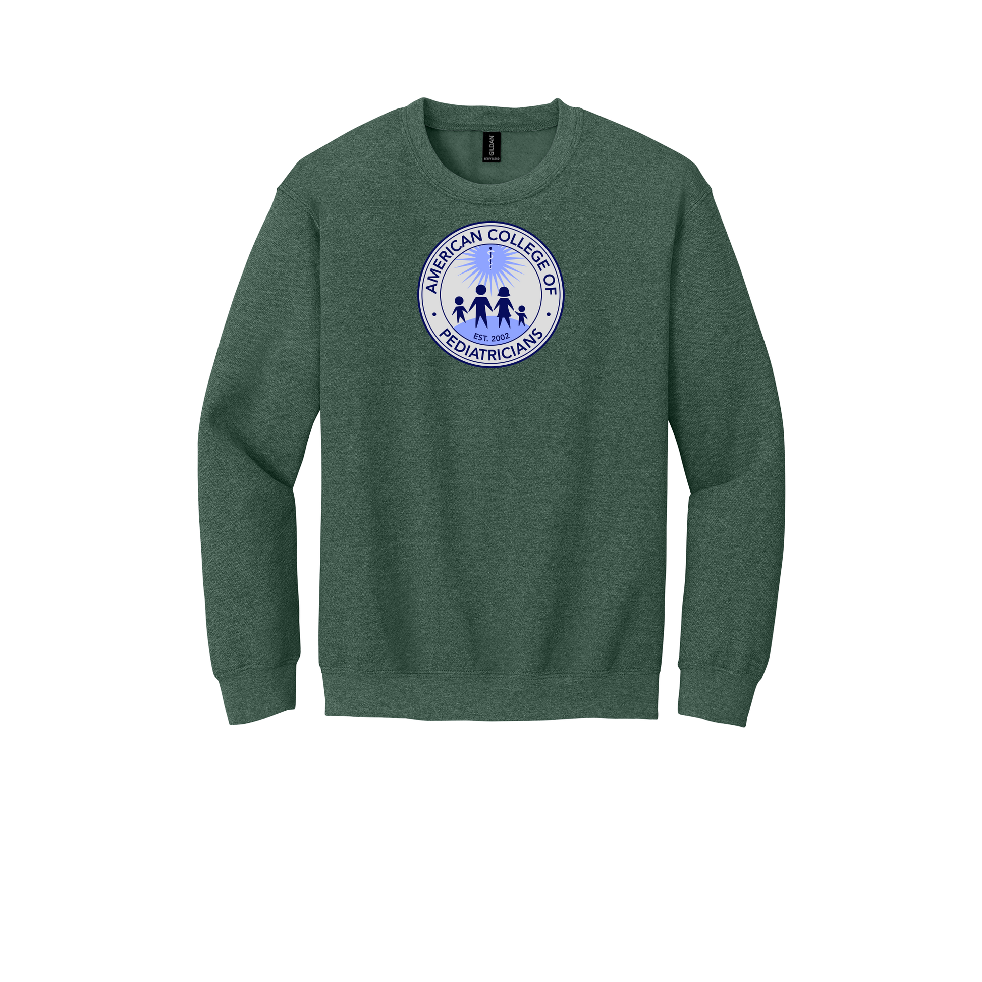 acpeds-clinic-comfort-crewneck-dtf-front-18000-heathersportdarkgreen-flat-front
