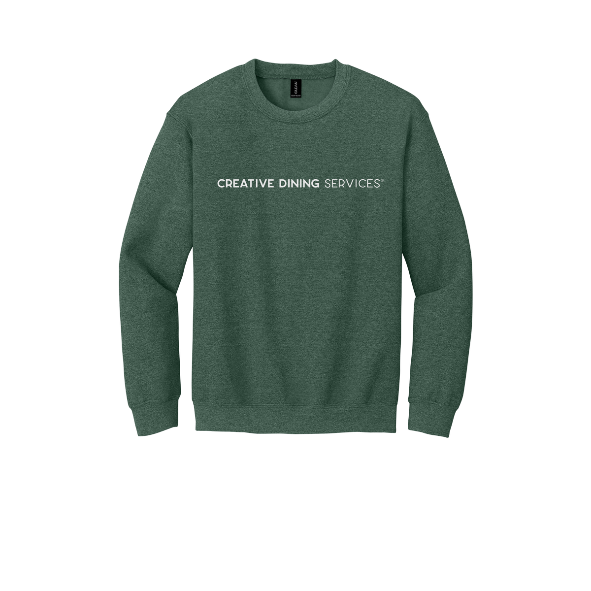 creativedining-comfort-crewneck-dtf-front-18000-heathersportdarkgreen-flat-front