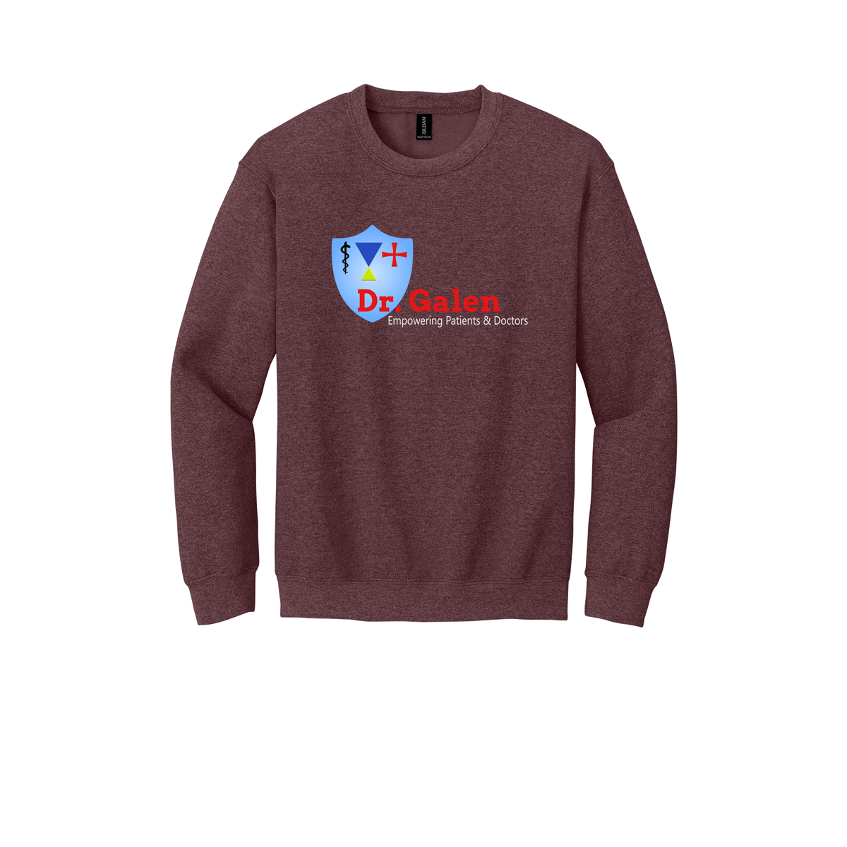 drgalen-clinic-comfort-crewneck-dtf-front-18000-heathersportdarkmaroon-flat-front