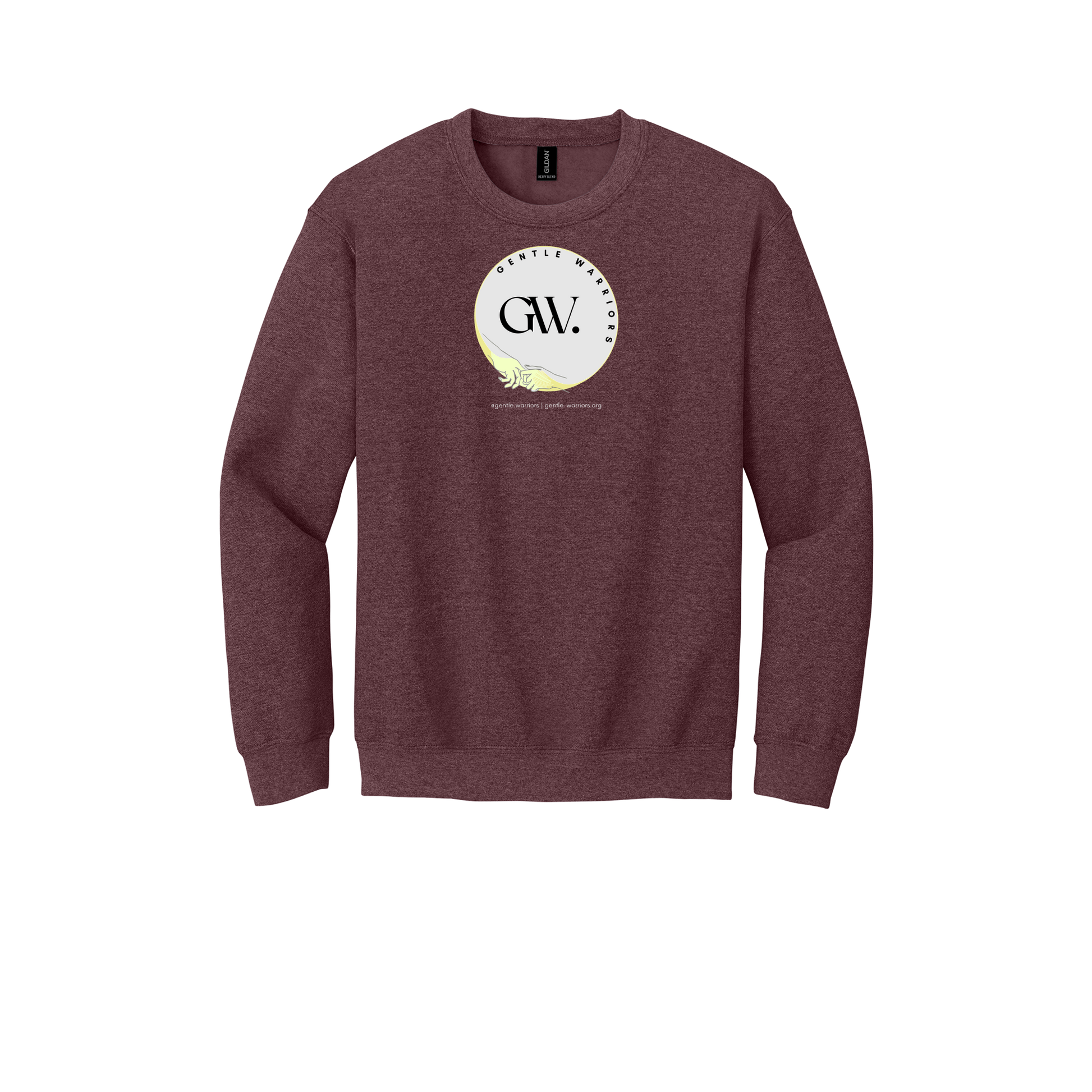 gentle-warriors-comfort-crewneck-dtf-front-18000-heathersportdarkmaroon-flat-front