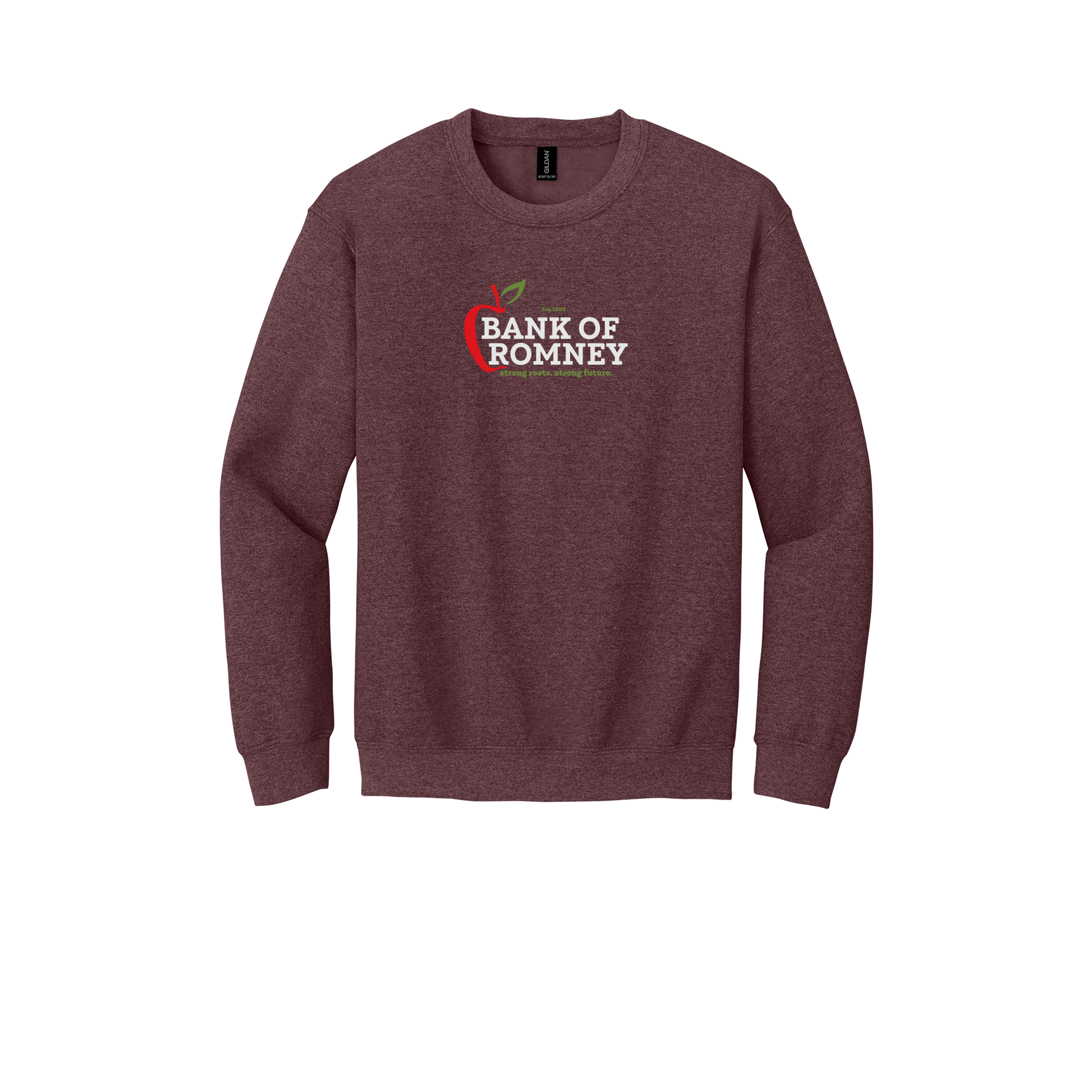 bankofromney-comfort-crewneck-dtf-front-18000-heathersportdarkmaroon-flat-front
