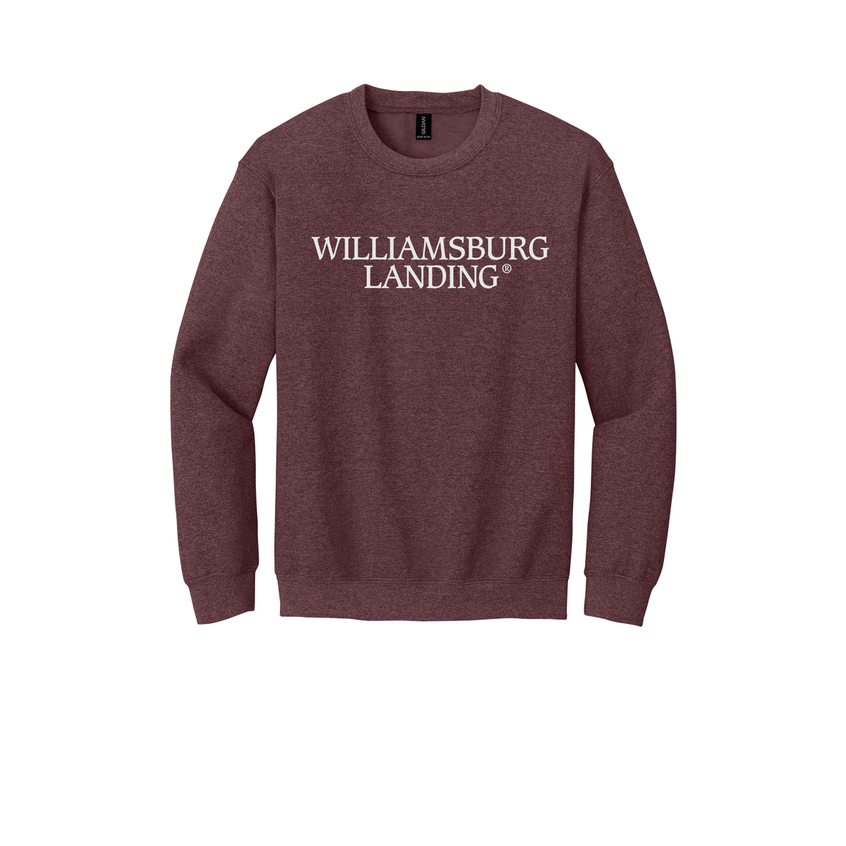 williamsburglanding-comfort-crewneck-dtf-front-18000-heathersportdarkmaroon-flat-front