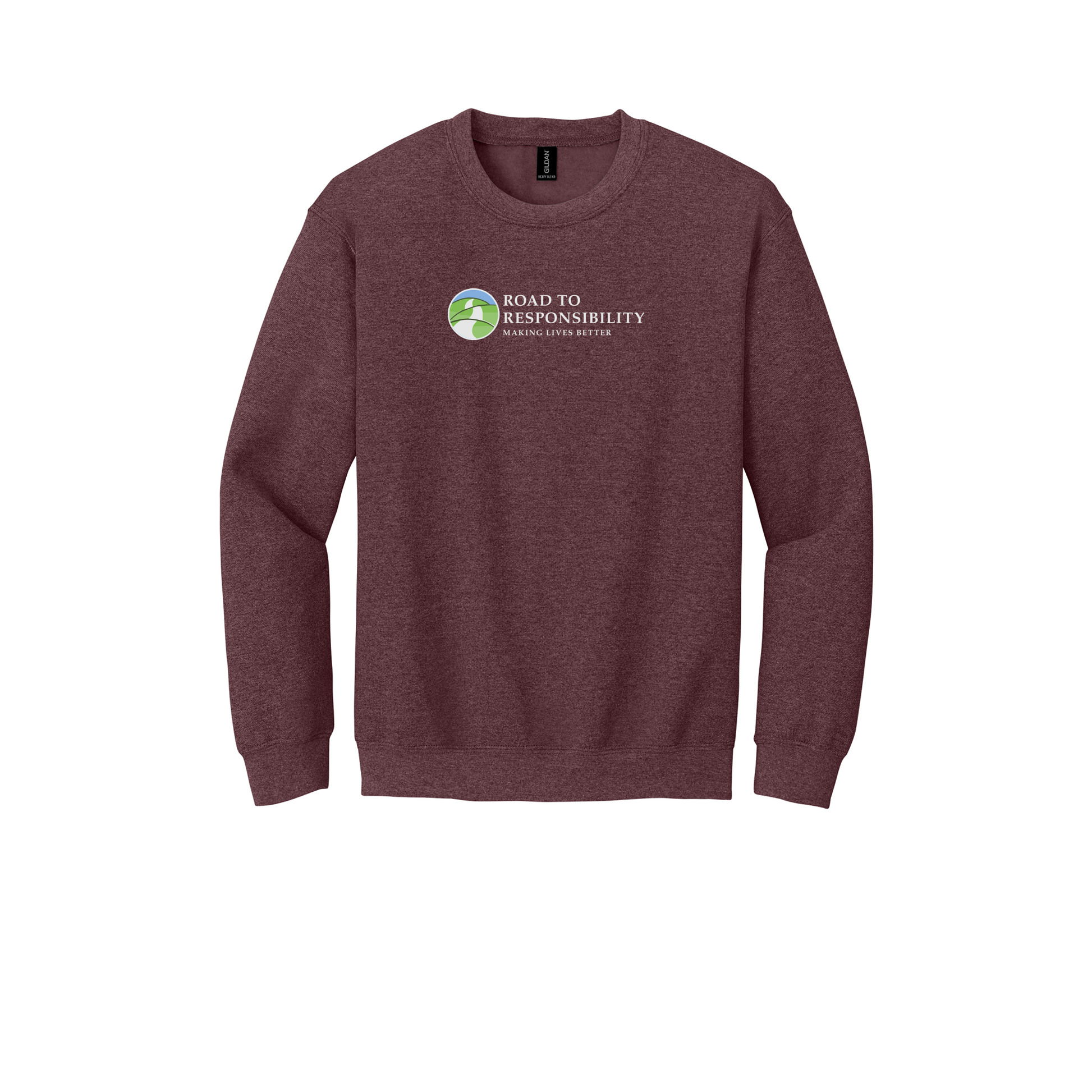 roadtoresponsibility-comfort-crewneck-dtf-front-18000-heathersportdarkmaroon-flat-front