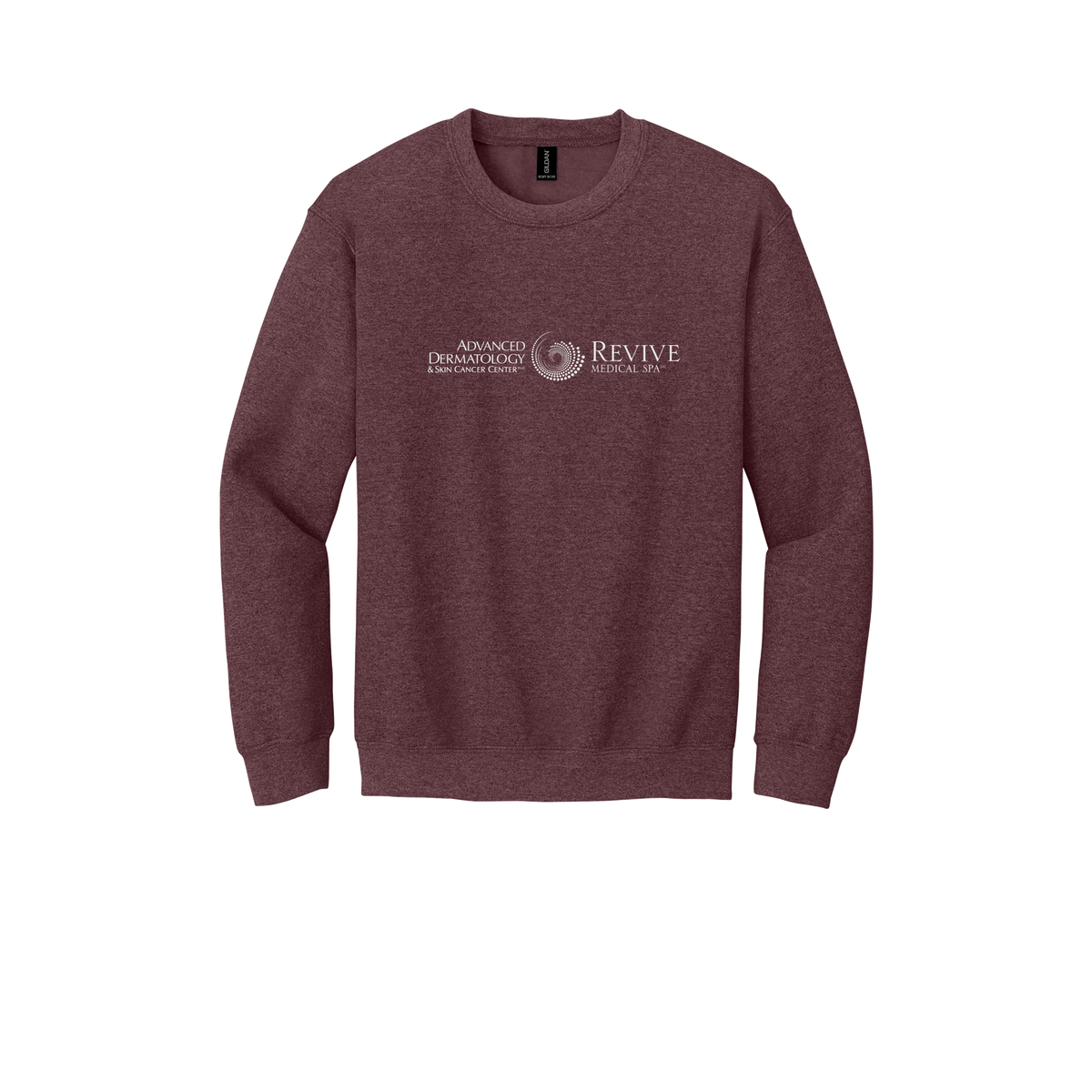 advancedskinmd-clinic-comfort-crewneck-dtf-front-18000-heathersportdarkmaroon-flat-front