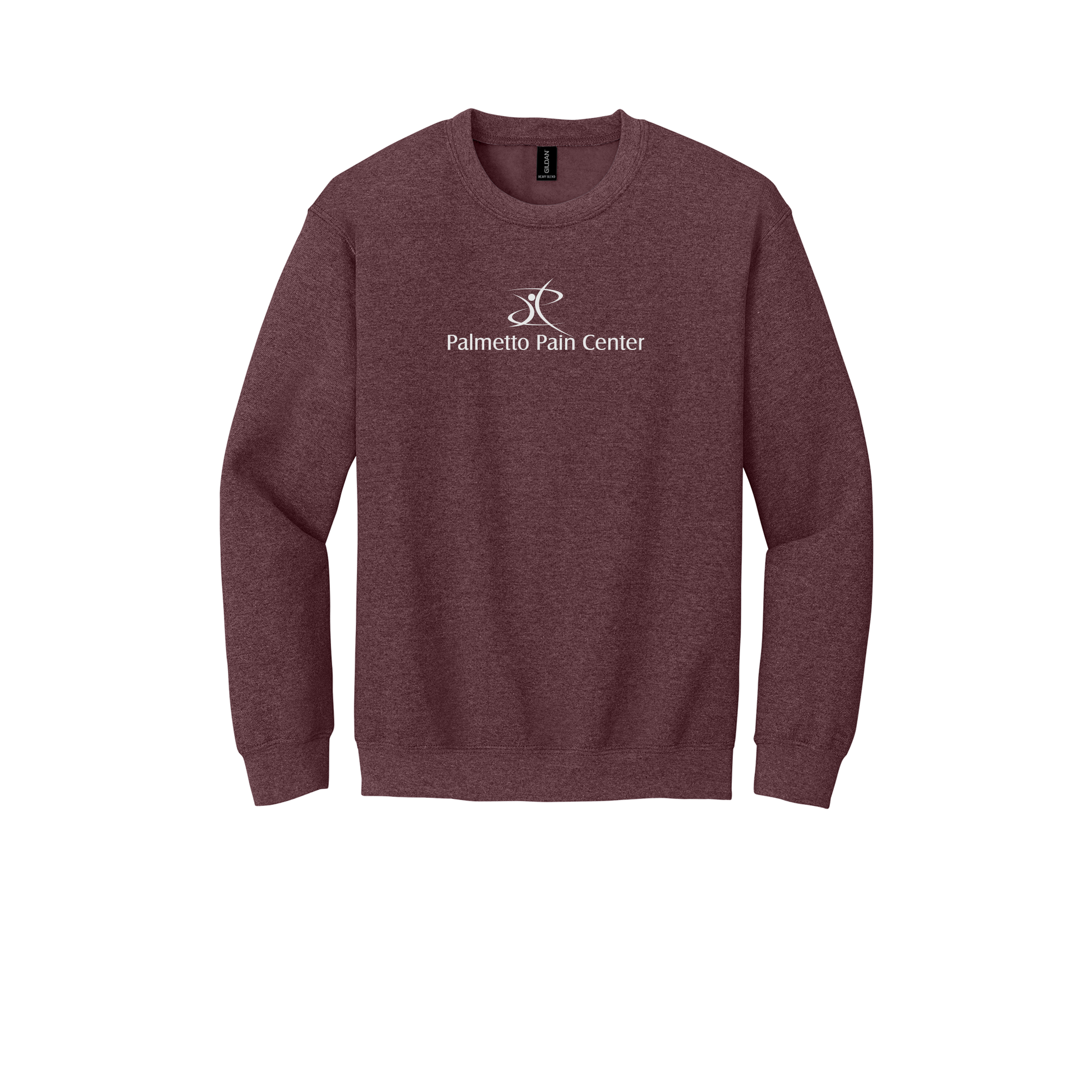 palmetto-pain-center-clinic-comfort-crewneck-dtf-front-18000-heathersportdarkmaroon-flat-front