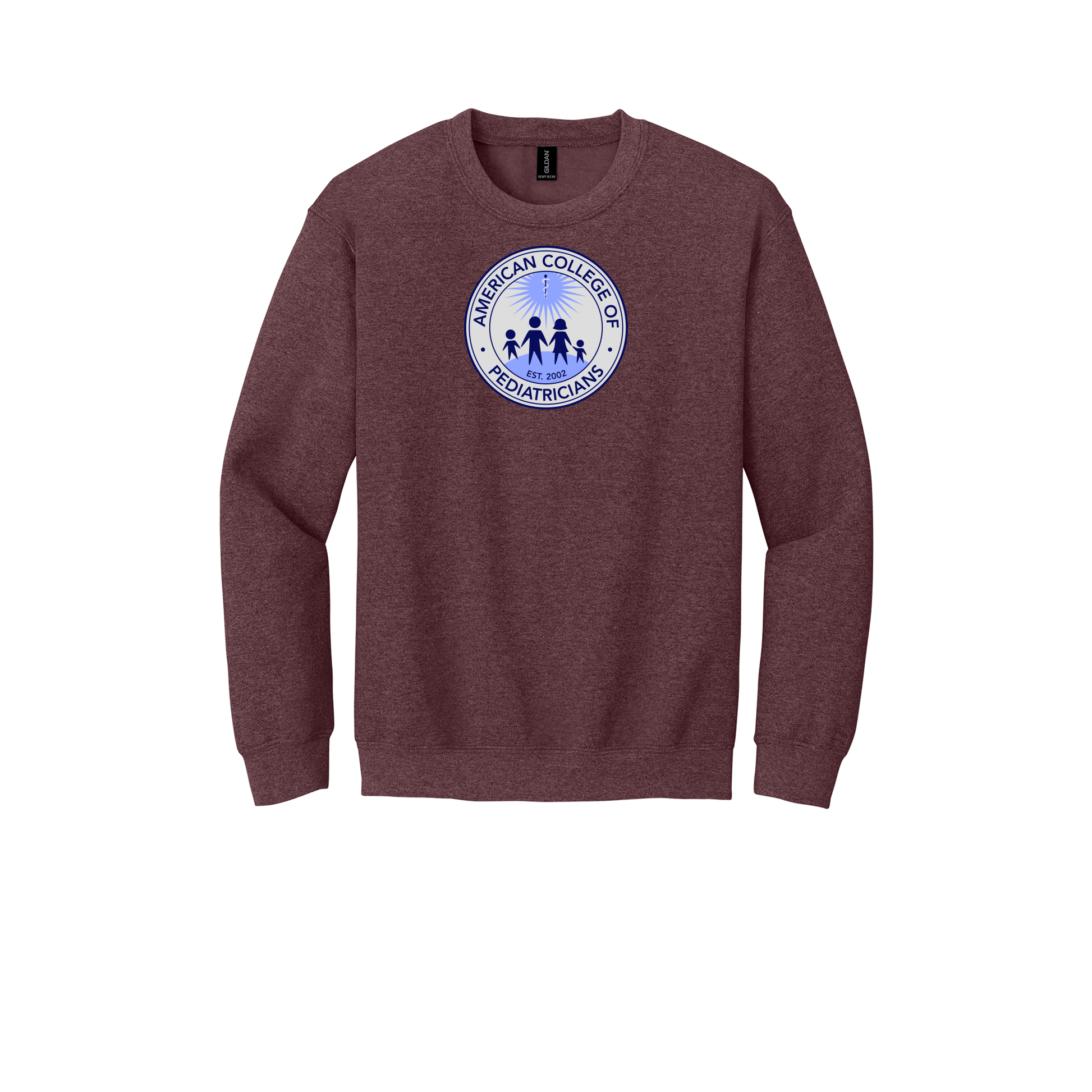 acpeds-clinic-comfort-crewneck-dtf-front-18000-heathersportdarkmaroon-flat-front