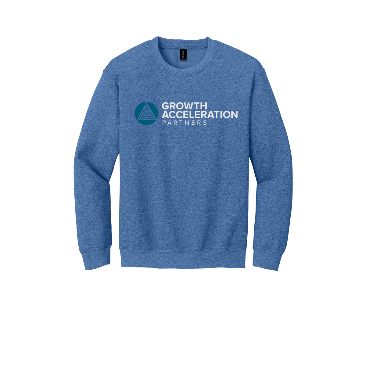 growthaccelerationpartners-comfort-crewneck-dtf-front-18000-heathersportroyal-flat-front