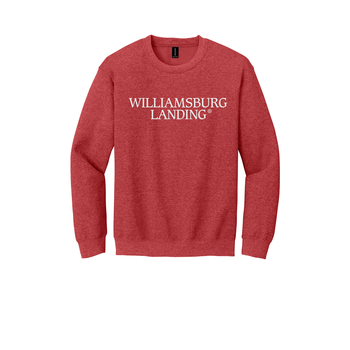 williamsburglanding-comfort-crewneck-dtf-front-18000-heathersportscarlet-flat-front