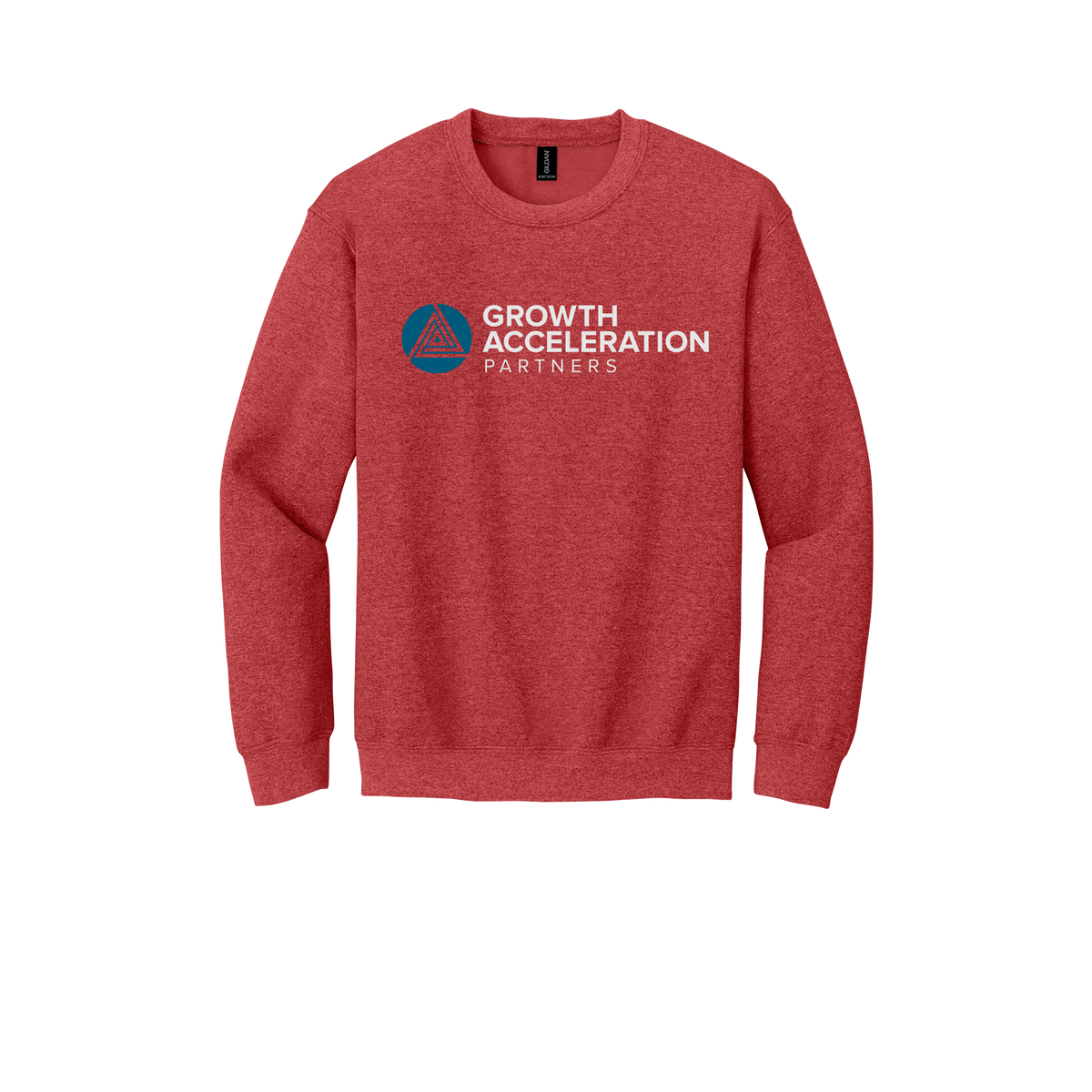 growthaccelerationpartners-comfort-crewneck-dtf-front-18000-heathersportscarlet-flat-front