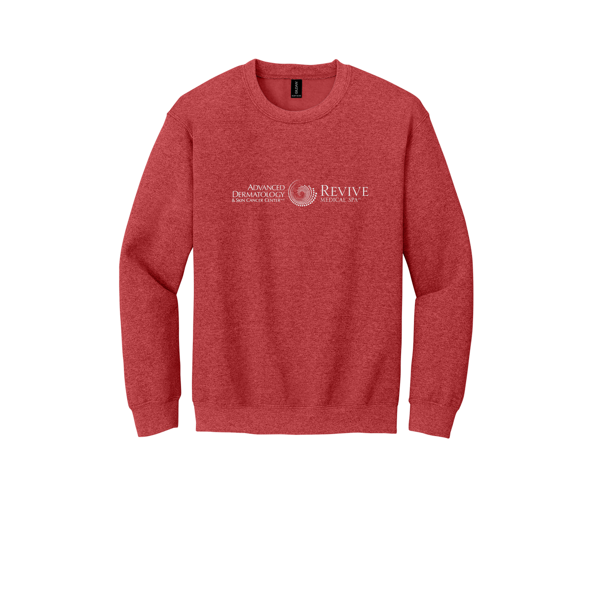 advancedskinmd-clinic-comfort-crewneck-dtf-front-18000-heathersportscarlet-flat-front