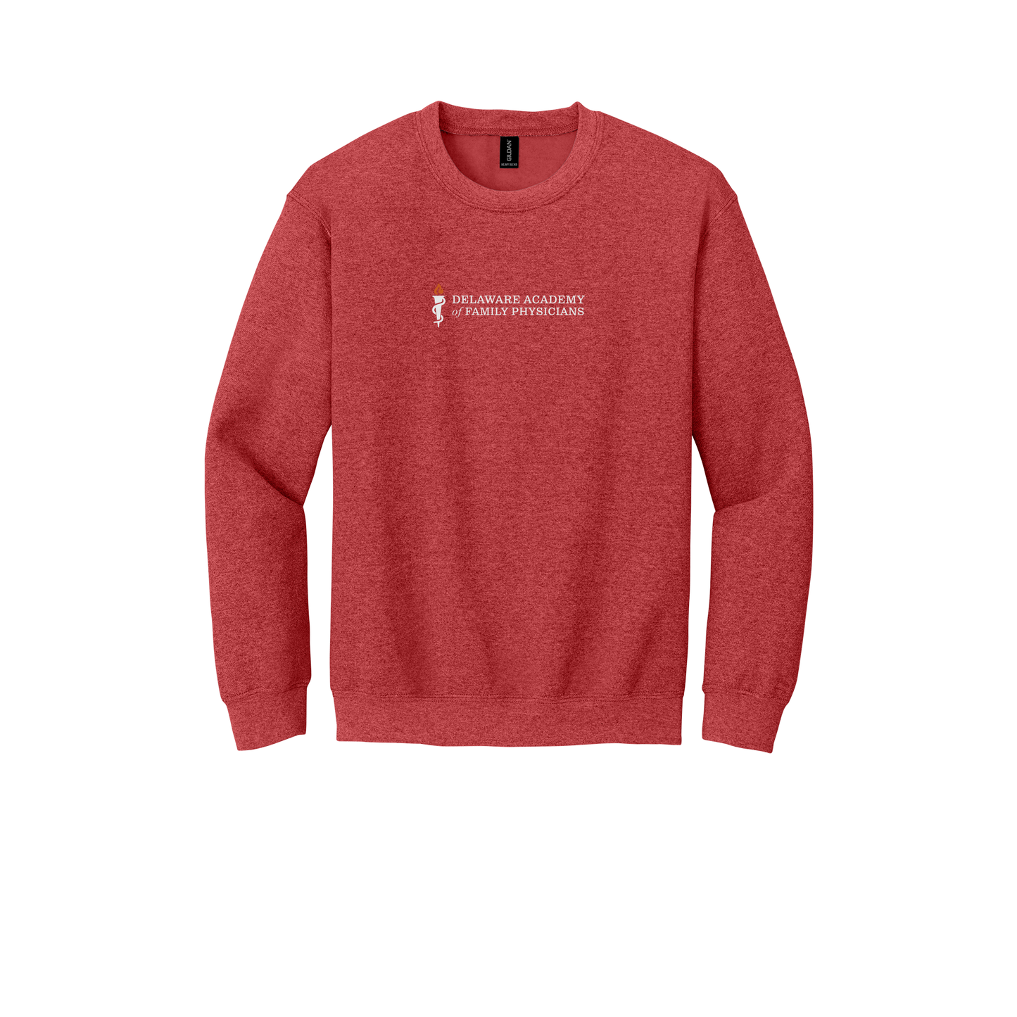 delfamdoc-clinic-comfort-crewneck-dtf-front-18000-heathersportscarlet-flat-front