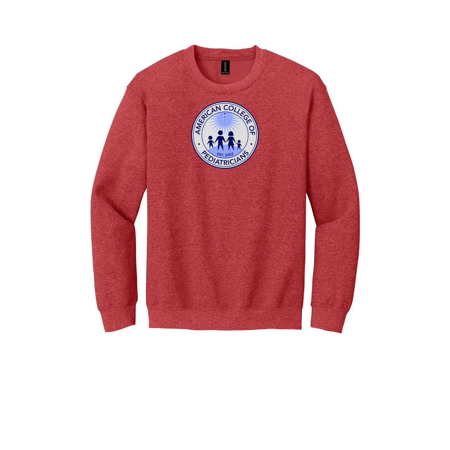 acpeds-clinic-comfort-crewneck-dtf-front-18000-heathersportscarlet-flat-front
