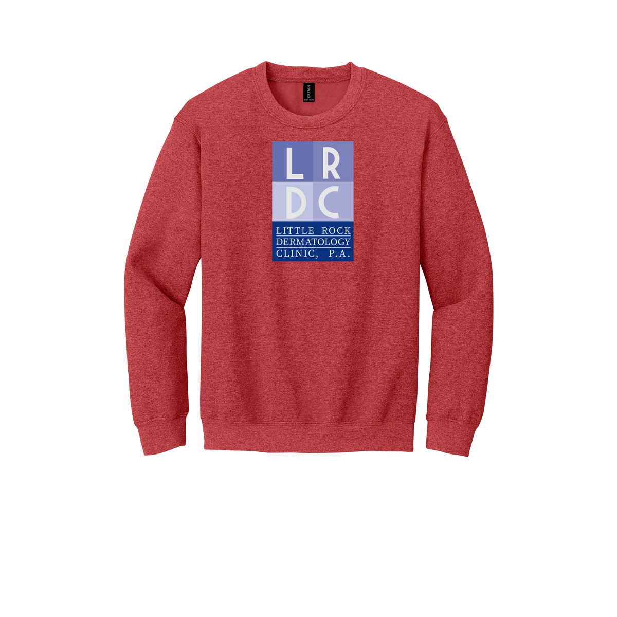 littlerockdermatology-clinic-comfort-crewneck-dtf-front-18000-heathersportscarlet-flat-front