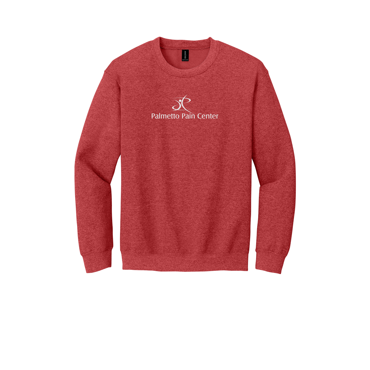 palmetto-pain-center-clinic-comfort-crewneck-dtf-front-18000-heathersportscarlet-flat-front