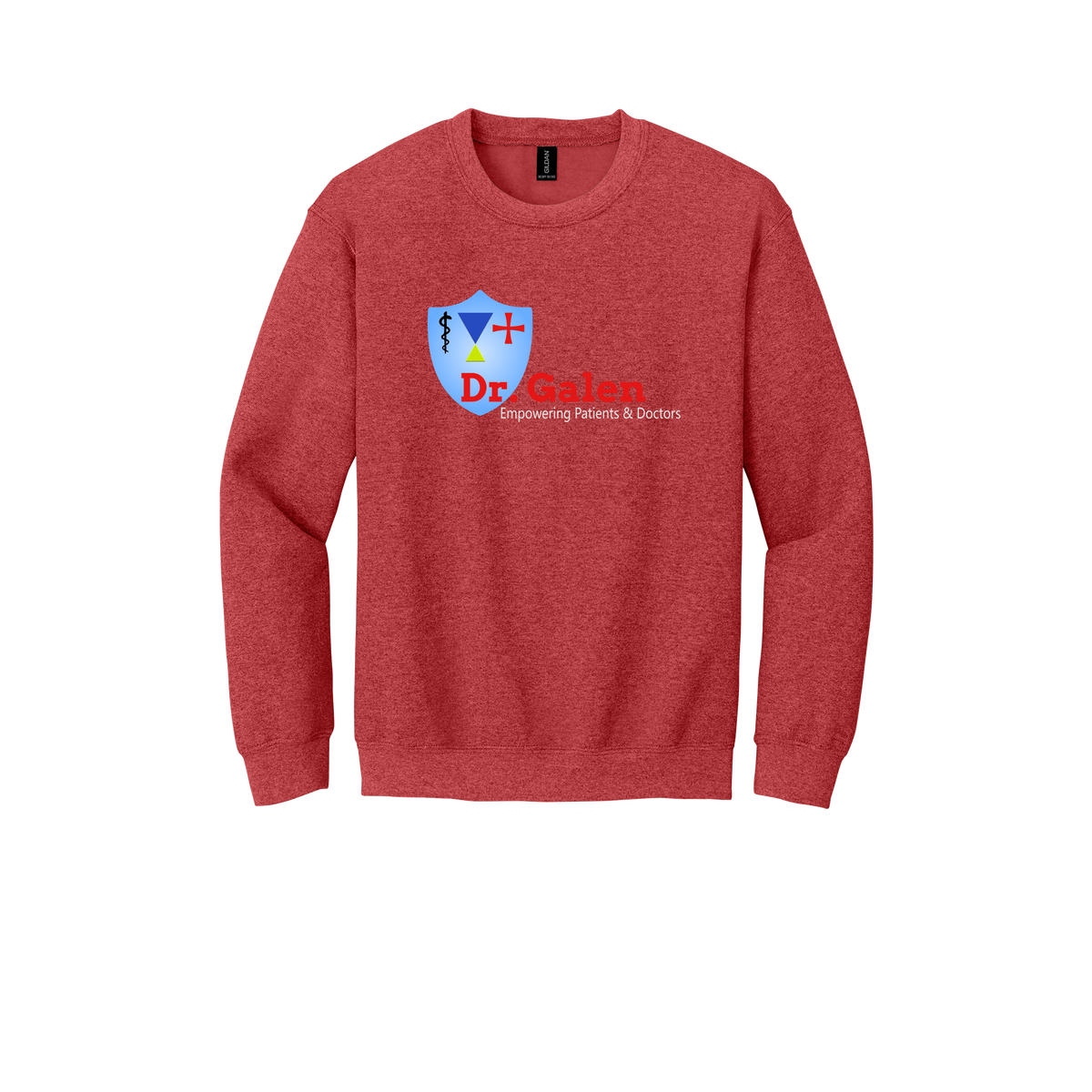 drgalen-clinic-comfort-crewneck-dtf-front-18000-heathersportscarlet-flat-front