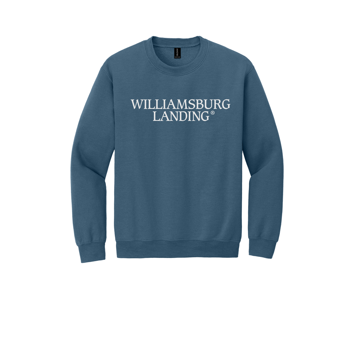 williamsburglanding-comfort-crewneck-dtf-front-18000-indigoblue-flat-front