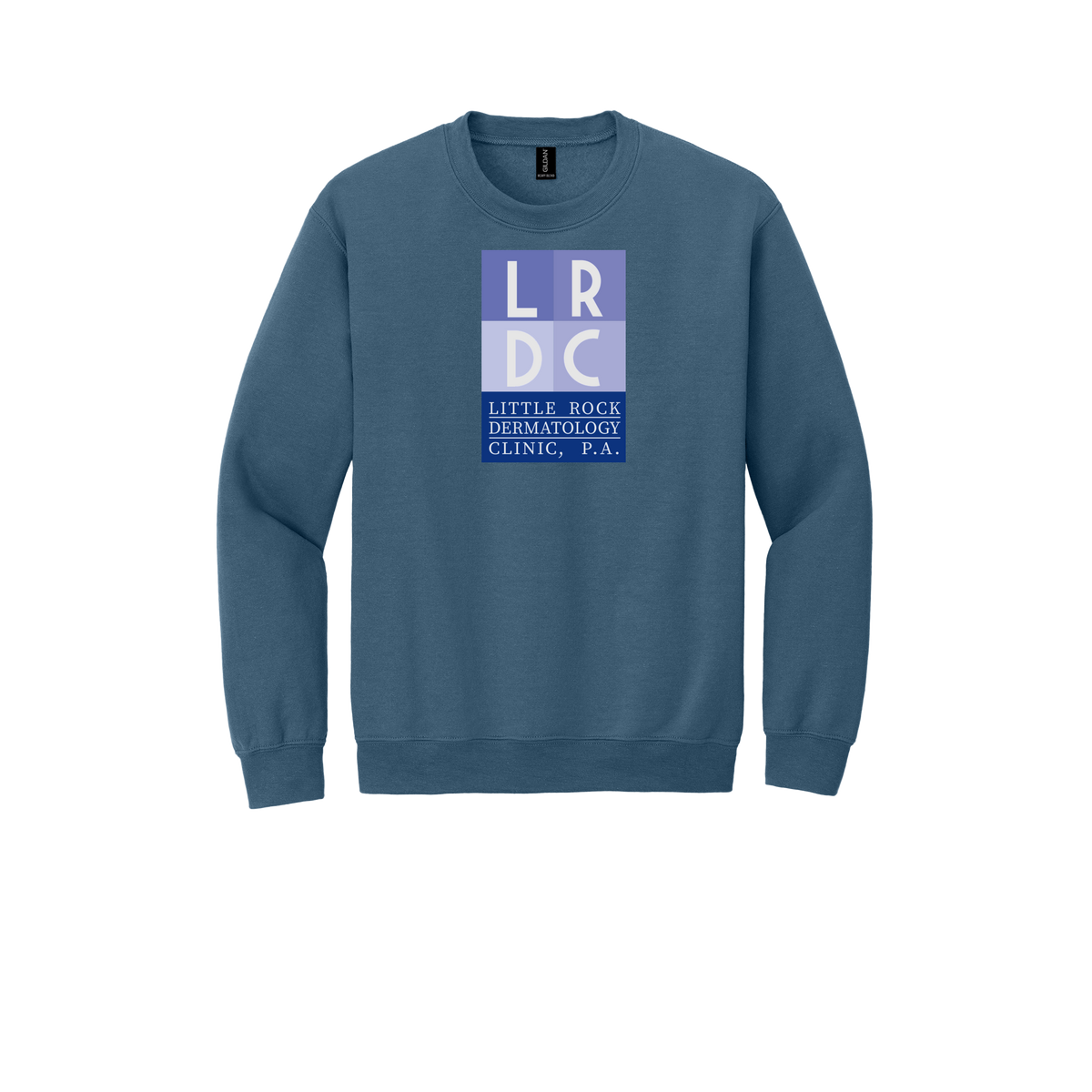 littlerockdermatology-clinic-comfort-crewneck-dtf-front-18000-indigoblue-flat-front