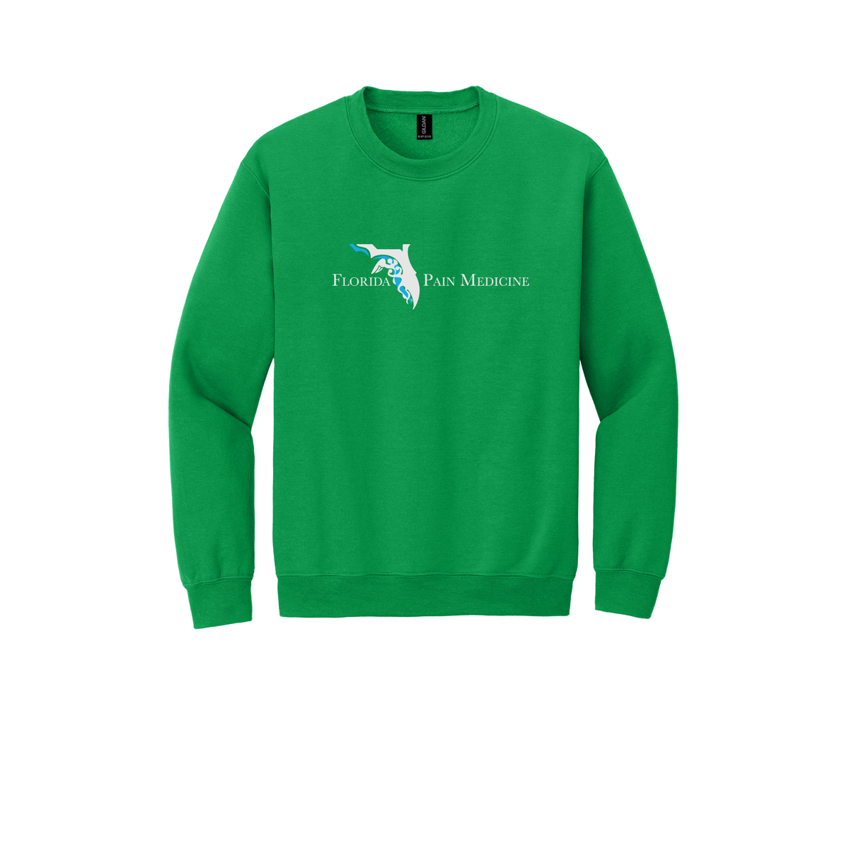 floridapainmedicine-clinic-comfort-crewneck-dtf-front-18000-irishgreen-flat-front