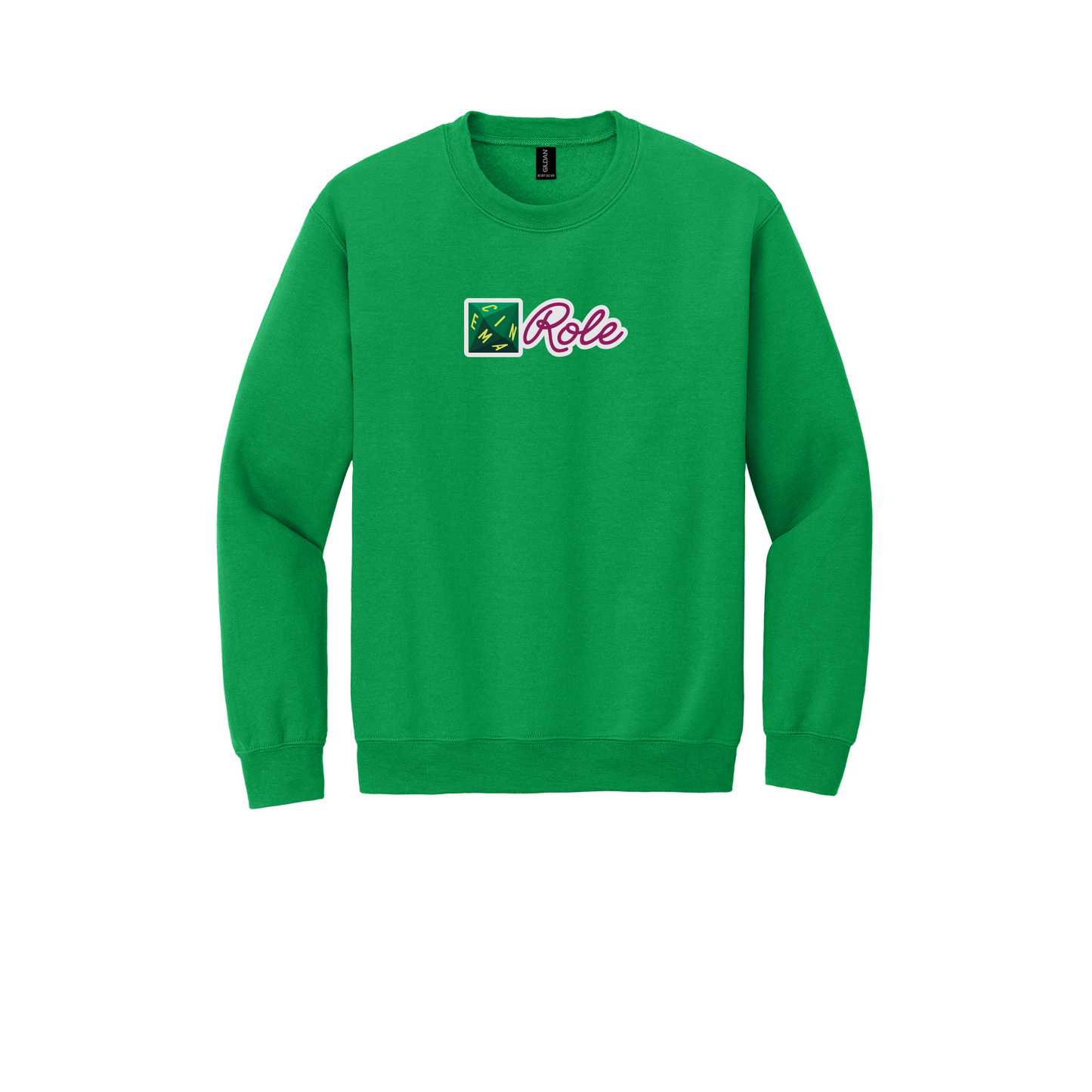 cinemarole-comfort-crewneck-dtf-front-18000-irishgreen-flat-front