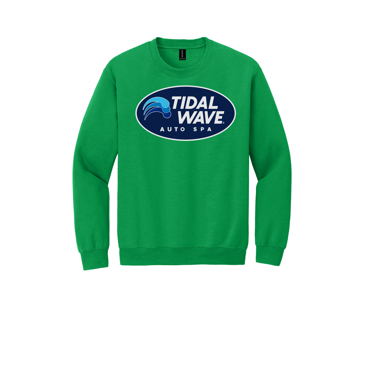 tidalwaveautospa-comfort-crewneck-dtf-front-18000-irishgreen-flat-front