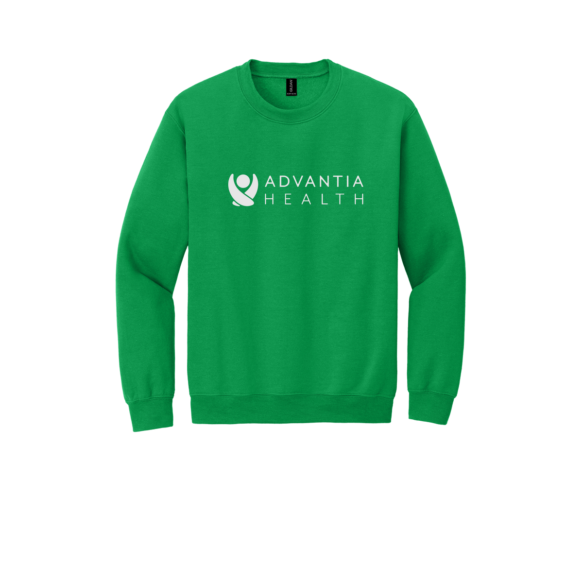 advantiahealth-clinic-comfort-crewneck-dtf-front-18000-irishgreen-flat-front