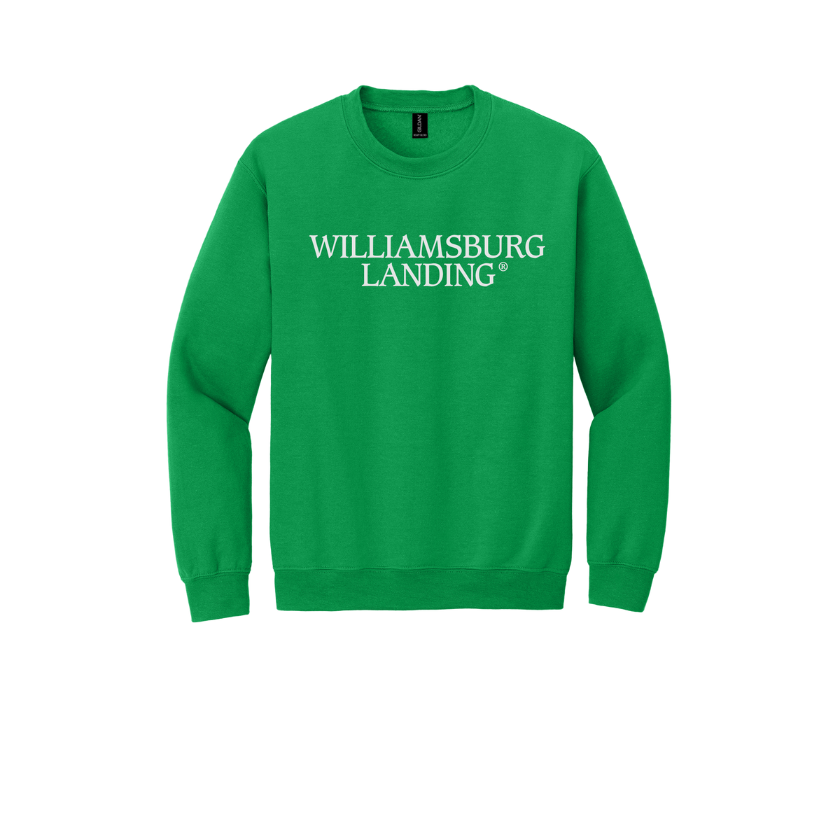 williamsburglanding-comfort-crewneck-dtf-front-18000-irishgreen-flat-front