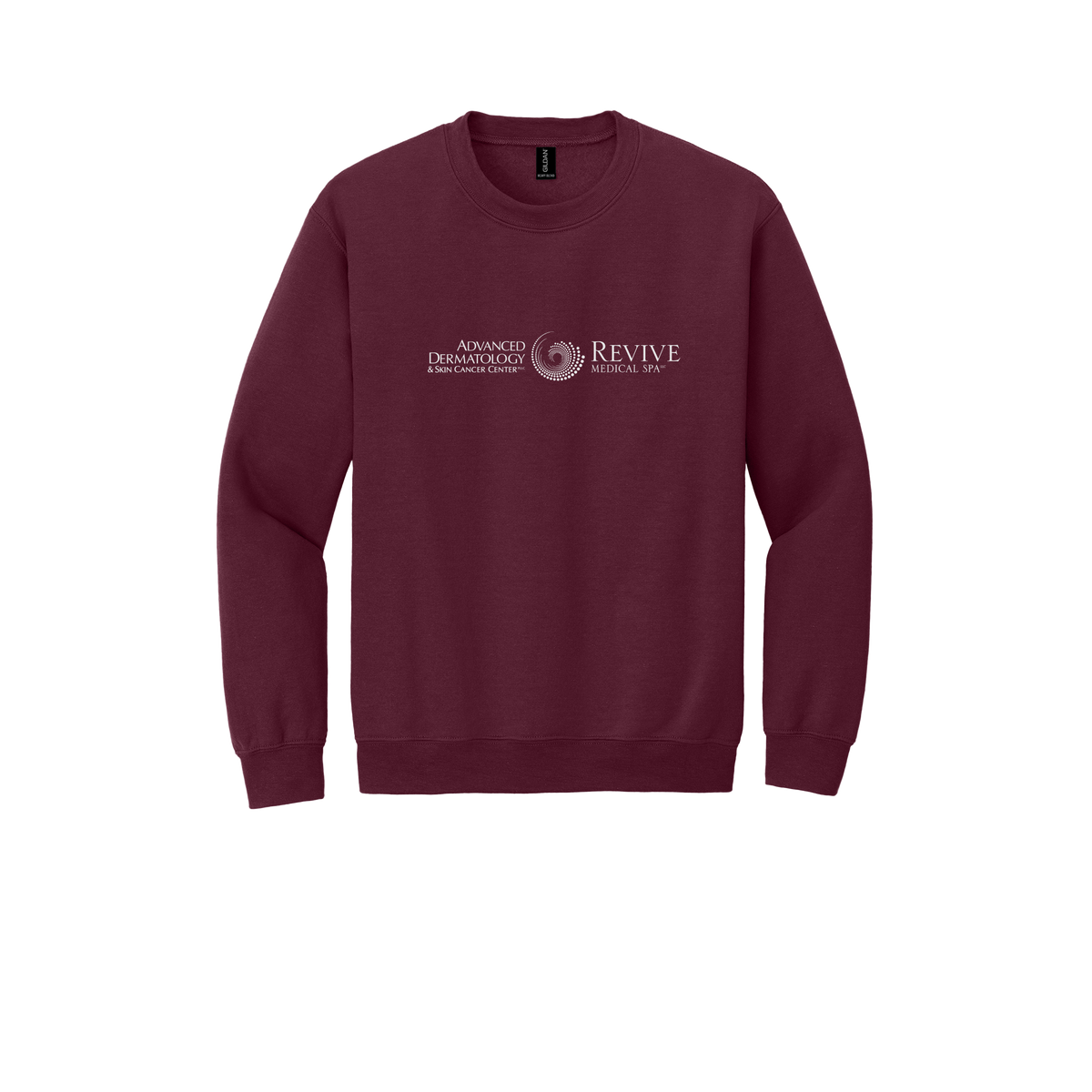 advancedskinmd-clinic-comfort-crewneck-dtf-front-18000-maroon-flat-front