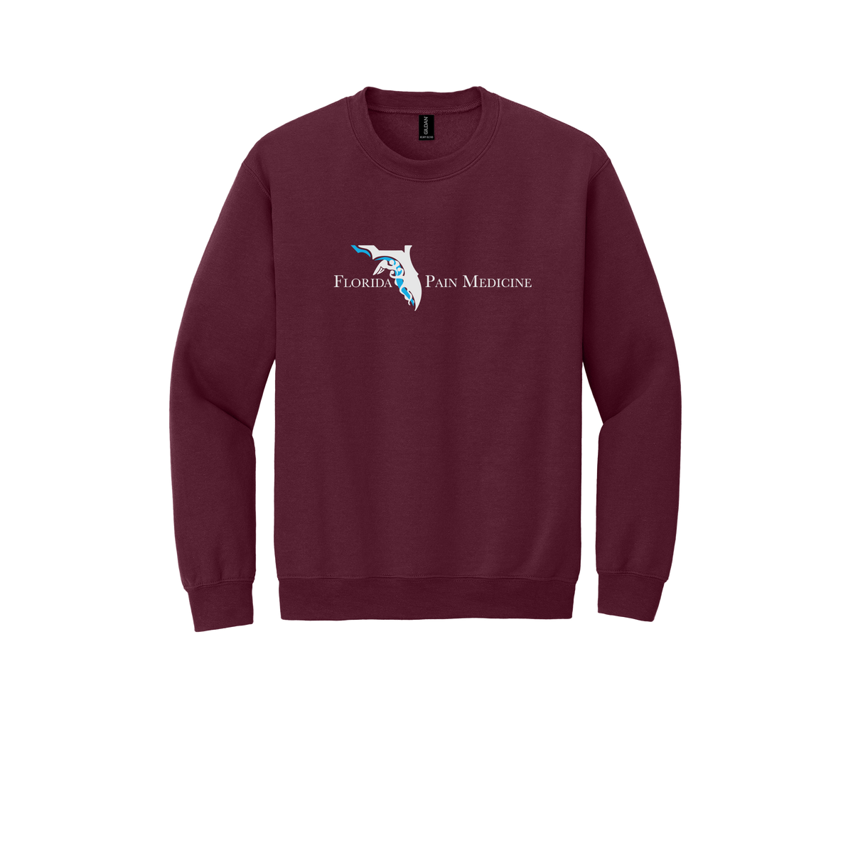 floridapainmedicine-clinic-comfort-crewneck-dtf-front-18000-maroon-flat-front