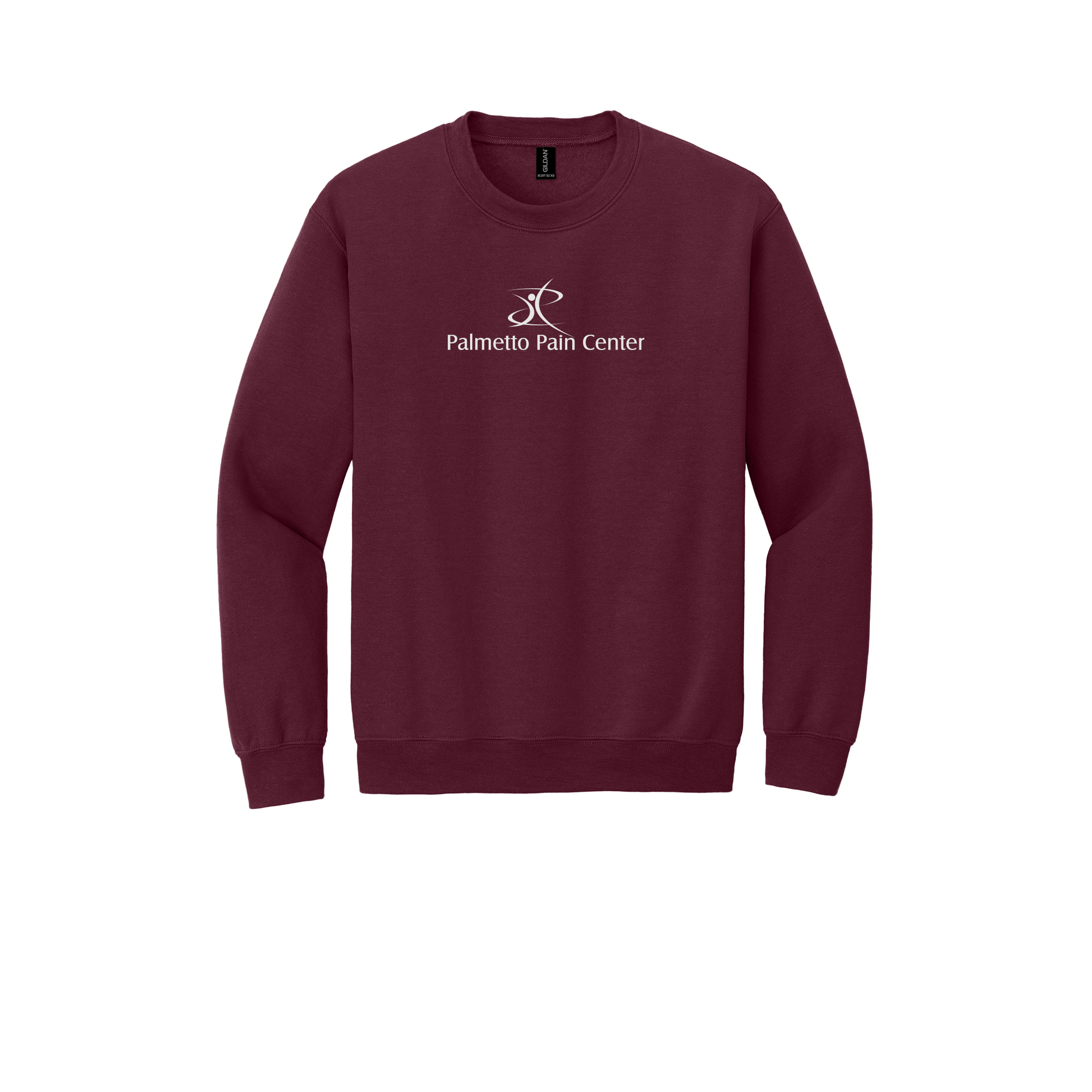 palmetto-pain-center-clinic-comfort-crewneck-dtf-front-18000-maroon-flat-front
