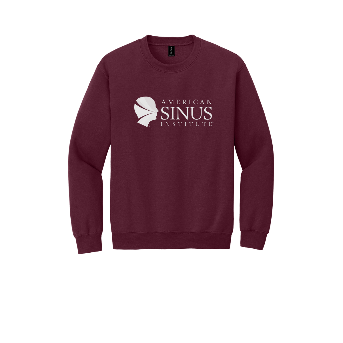 americansinus-clinic-comfort-crewneck-dtf-front-18000-maroon-flat-front