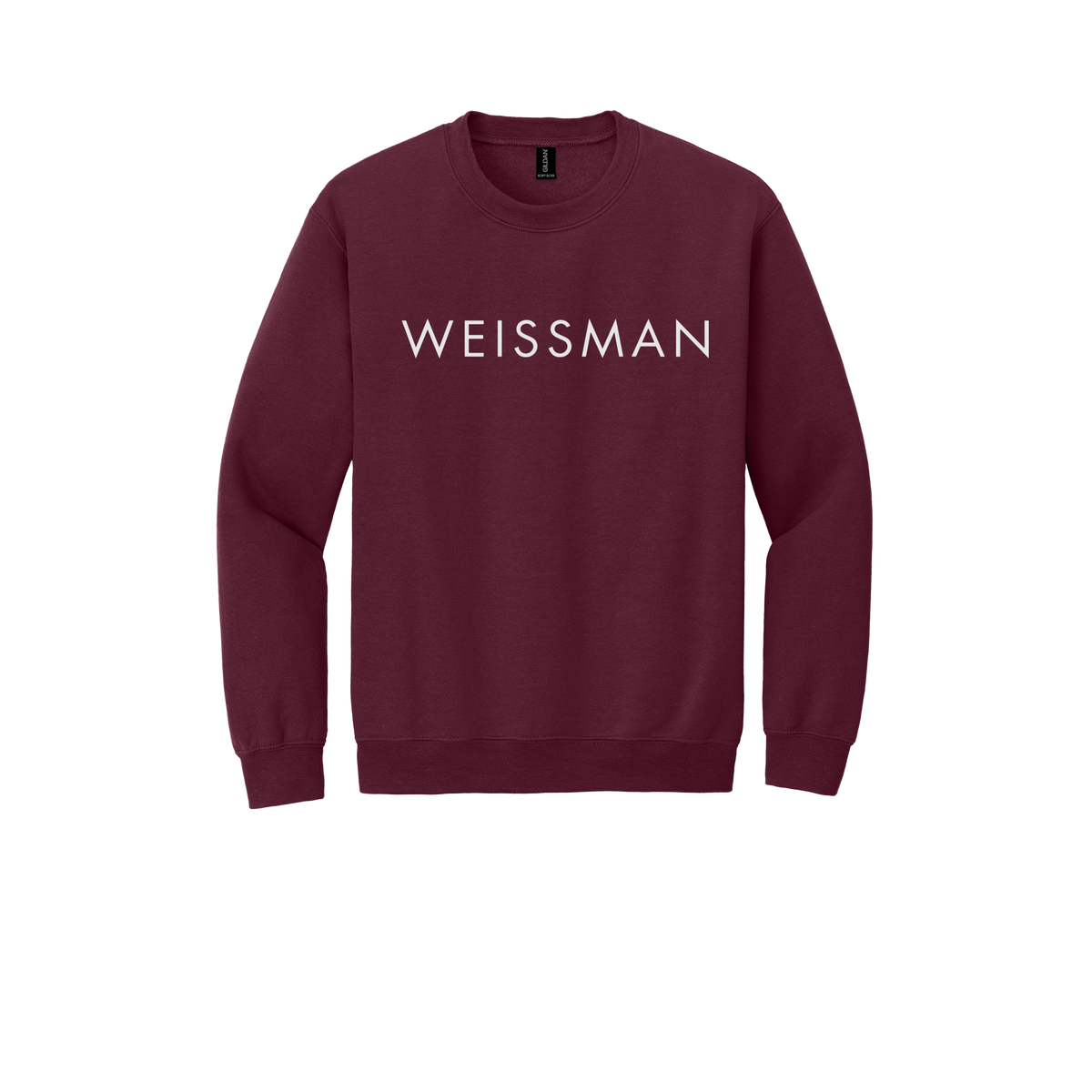 weissmans-comfort-crewneck-dtf-front-18000-maroon-flat-front
