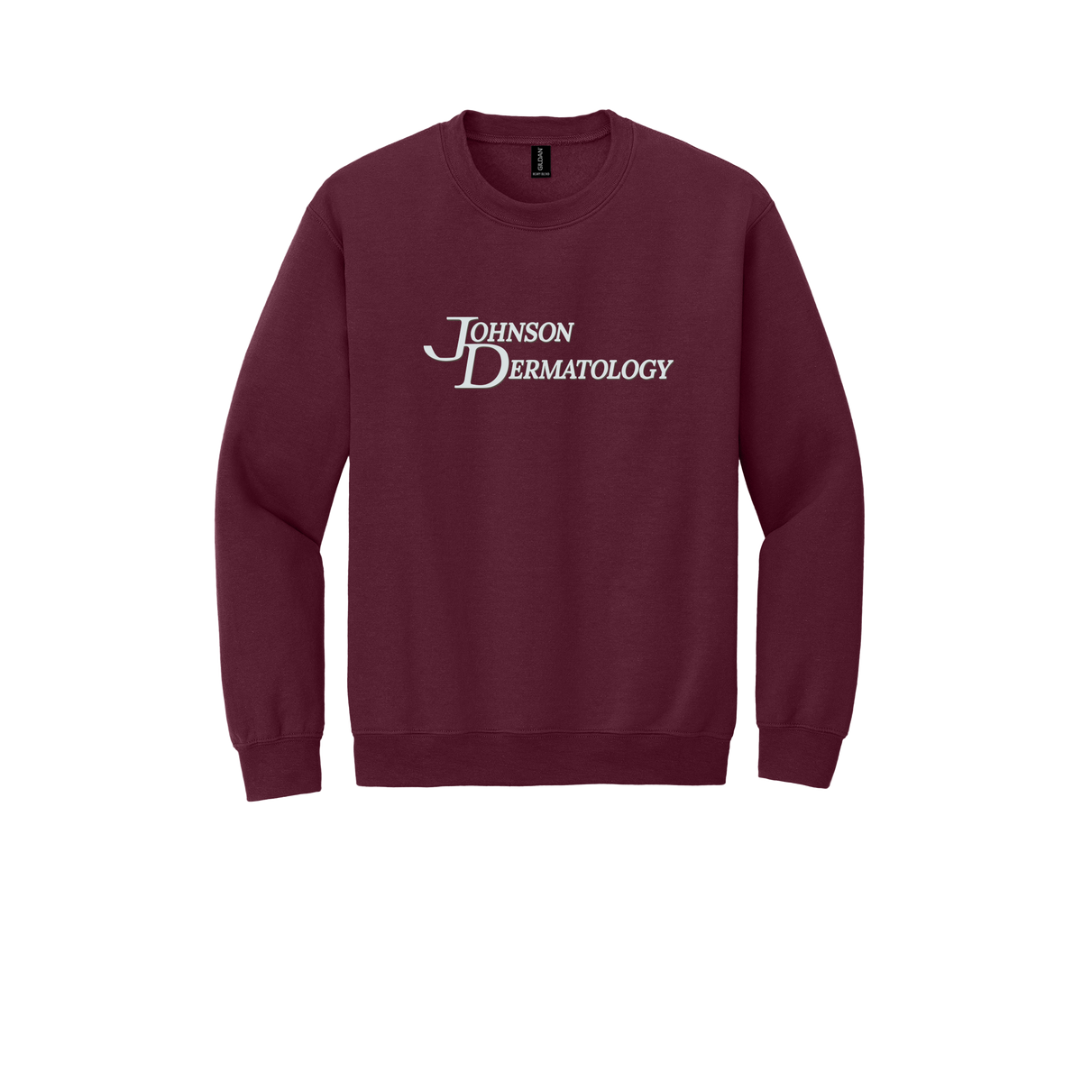 johnsondermatology-clinic-comfort-crewneck-dtf-front-18000-maroon-flat-front