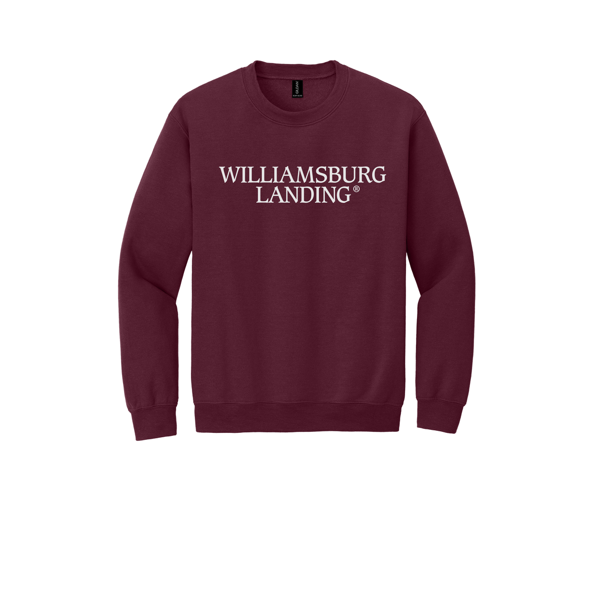 williamsburglanding-comfort-crewneck-dtf-front-18000-maroon-flat-front