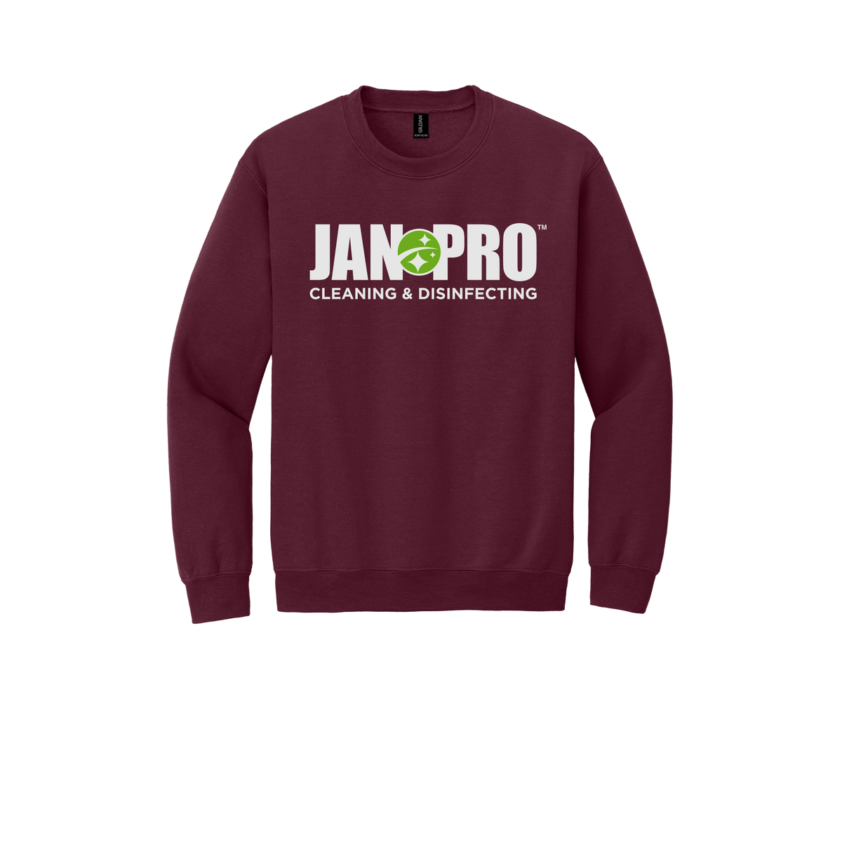 jan-pro-comfort-crewneck-dtf-front-18000-maroon-flat-front